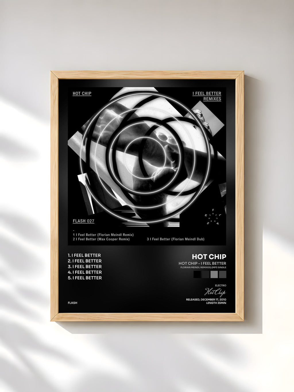 #bois Tableau de l'album Hot Chip - I Feel better (Florian Meindl Remixes) (MP3 Single) de Hot Chip, cadre en bois brut, imprimé et encadré en France
