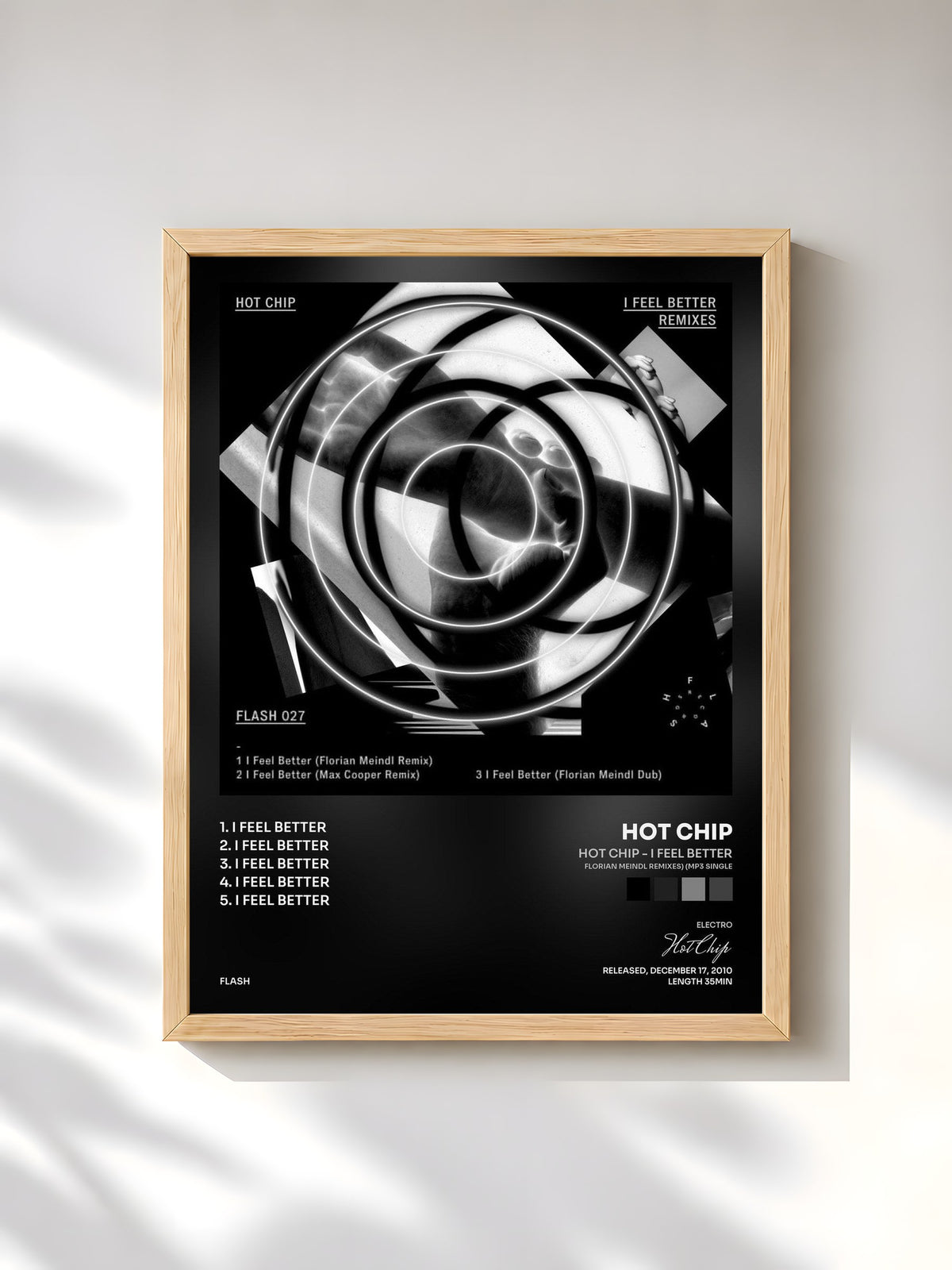 #bois Tableau de l'album Hot Chip - I Feel better (Florian Meindl Remixes) (MP3 Single) de Hot Chip, cadre en bois brut, imprimé et encadré en France