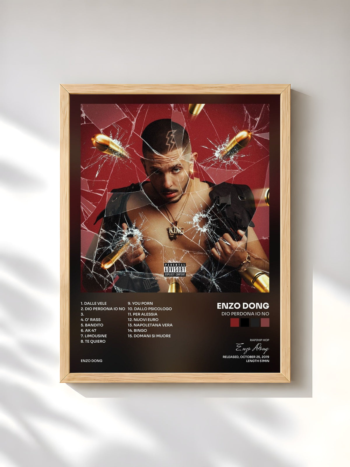 #bois Tableau de l'album Dio perdona io no de Enzo Dong, cadre en bois brut, imprimé et encadré en France