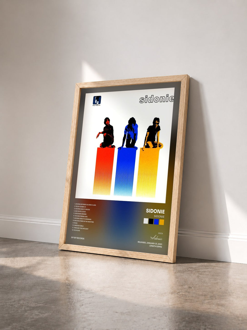 #bois Tableau de l'album Sidonie de Sidonie vu de trois quarts, cadre en bois brut