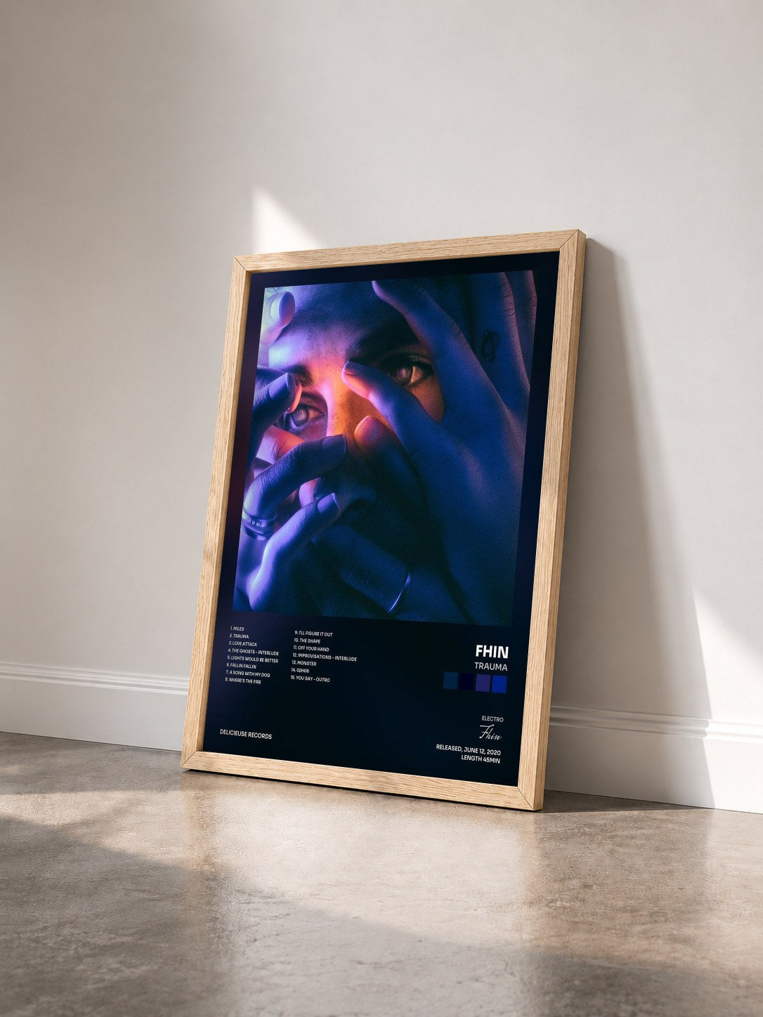 #bois Tableau de l'album Trauma de Fhin vu de trois quarts, cadre en bois brut