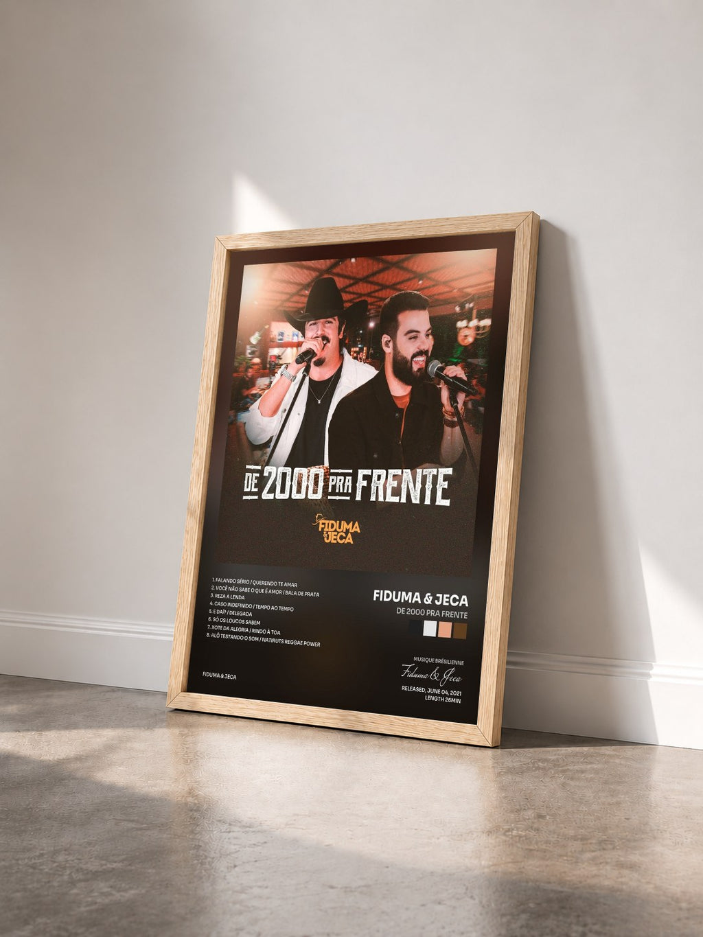 #bois Tableau de l'album De 2000 pra Frente de Fiduma & Jeca vu de trois quarts, cadre en bois brut