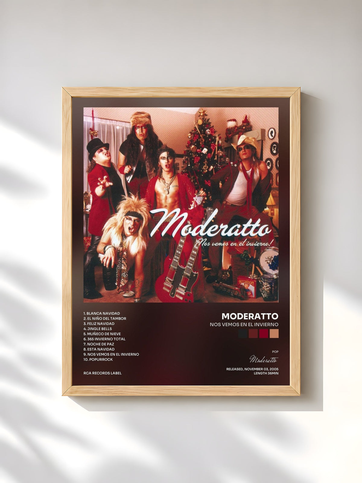 #bois Tableau de l'album Nos Vemos En El Invierno de Moderatto, cadre en bois brut, imprimé et encadré en France