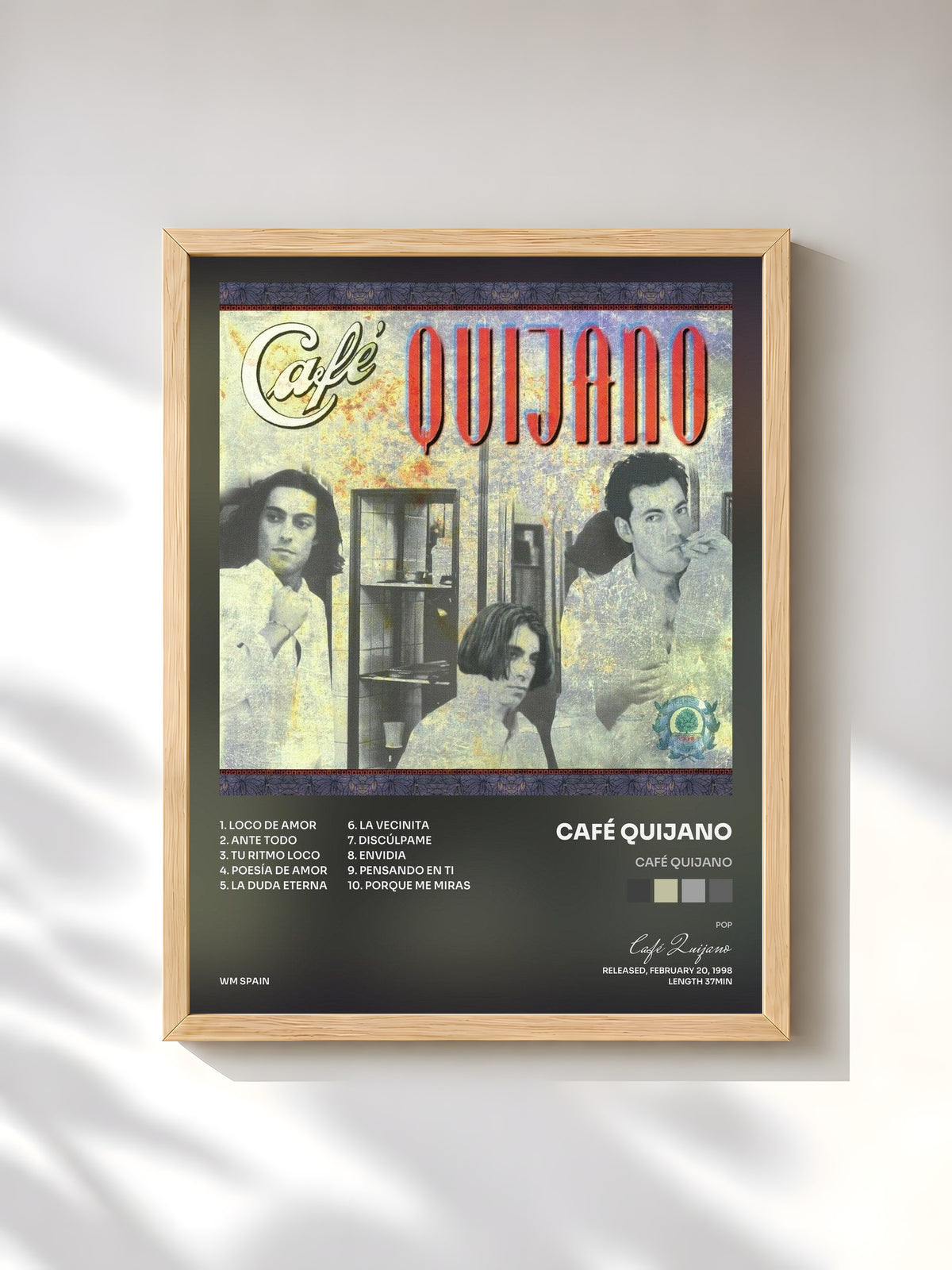 #bois Tableau de l'album Café Quijano de Café Quijano, cadre en bois brut, imprimé et encadré en France