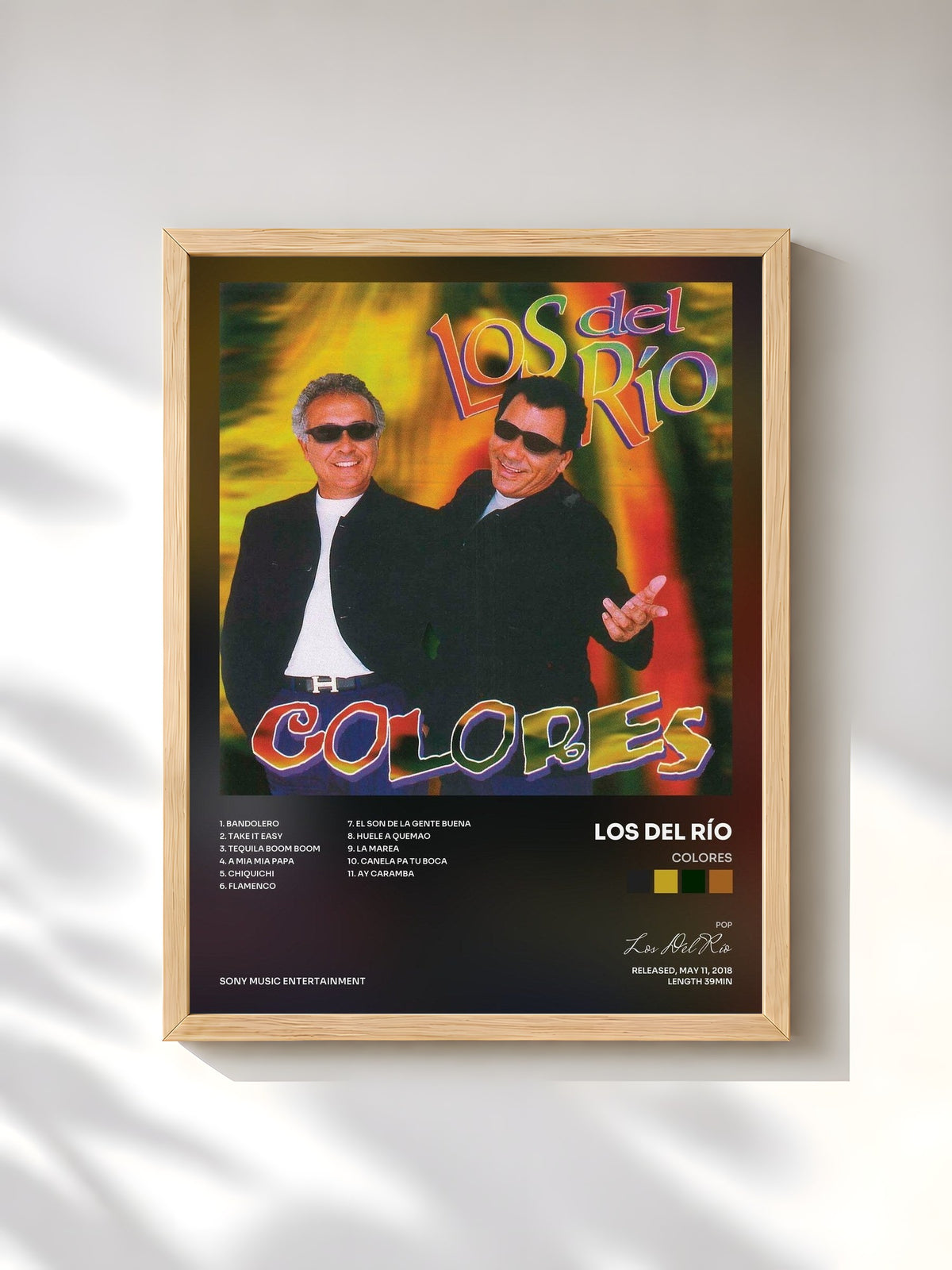 #bois Tableau de l'album Colores de Los Del Río, cadre en bois brut, imprimé et encadré en France
