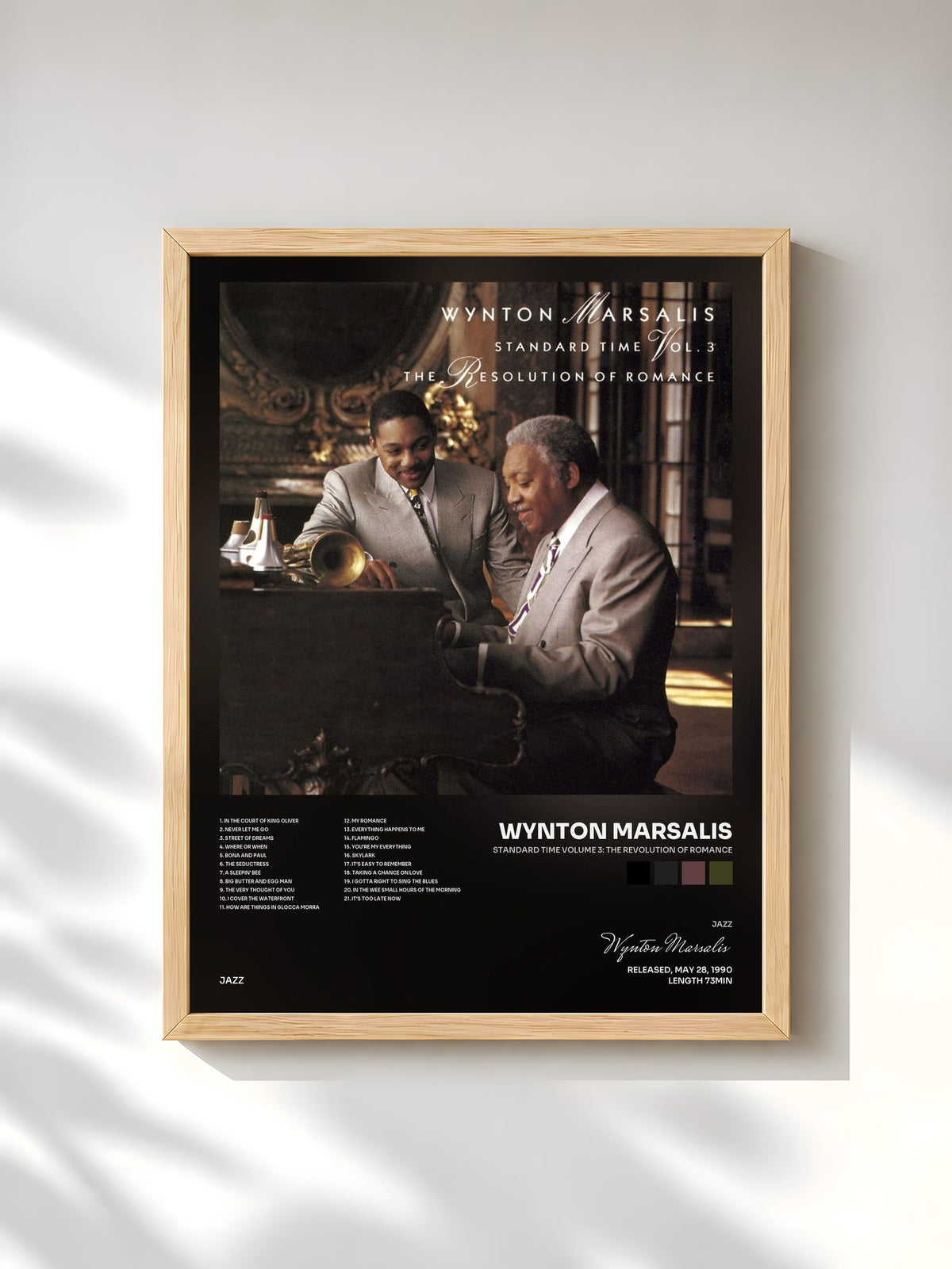 #bois Tableau de l'album Standard time volume 3: The revolution of romance de Wynton Marsalis, cadre en bois brut, imprimé et encadré en France