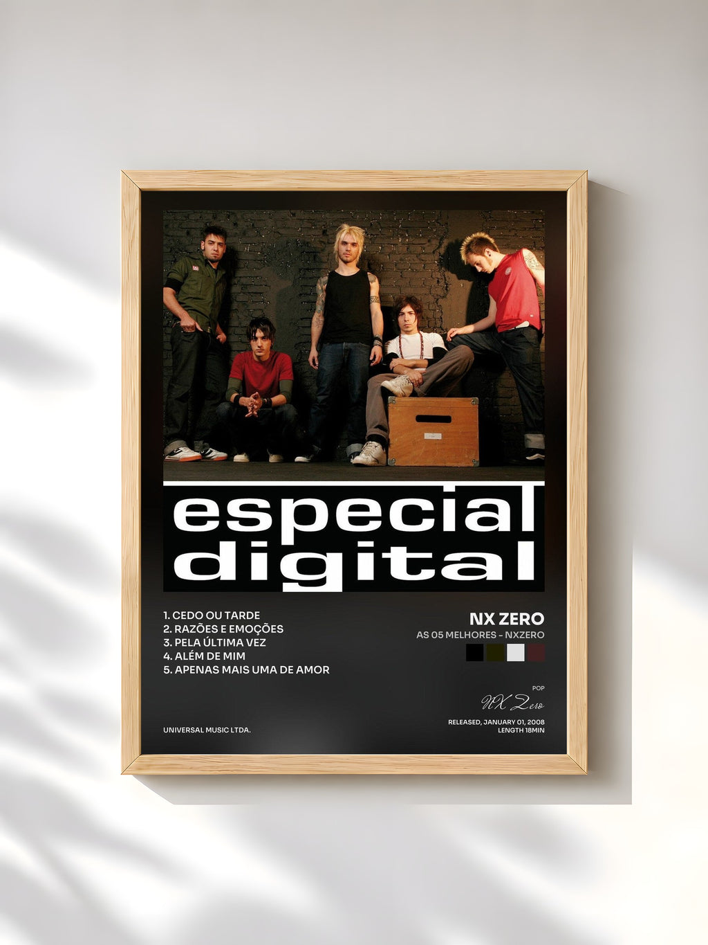 #bois Tableau de l'album As 05 Melhores - NXZero de NX Zero, cadre en bois brut, imprimé et encadré en France