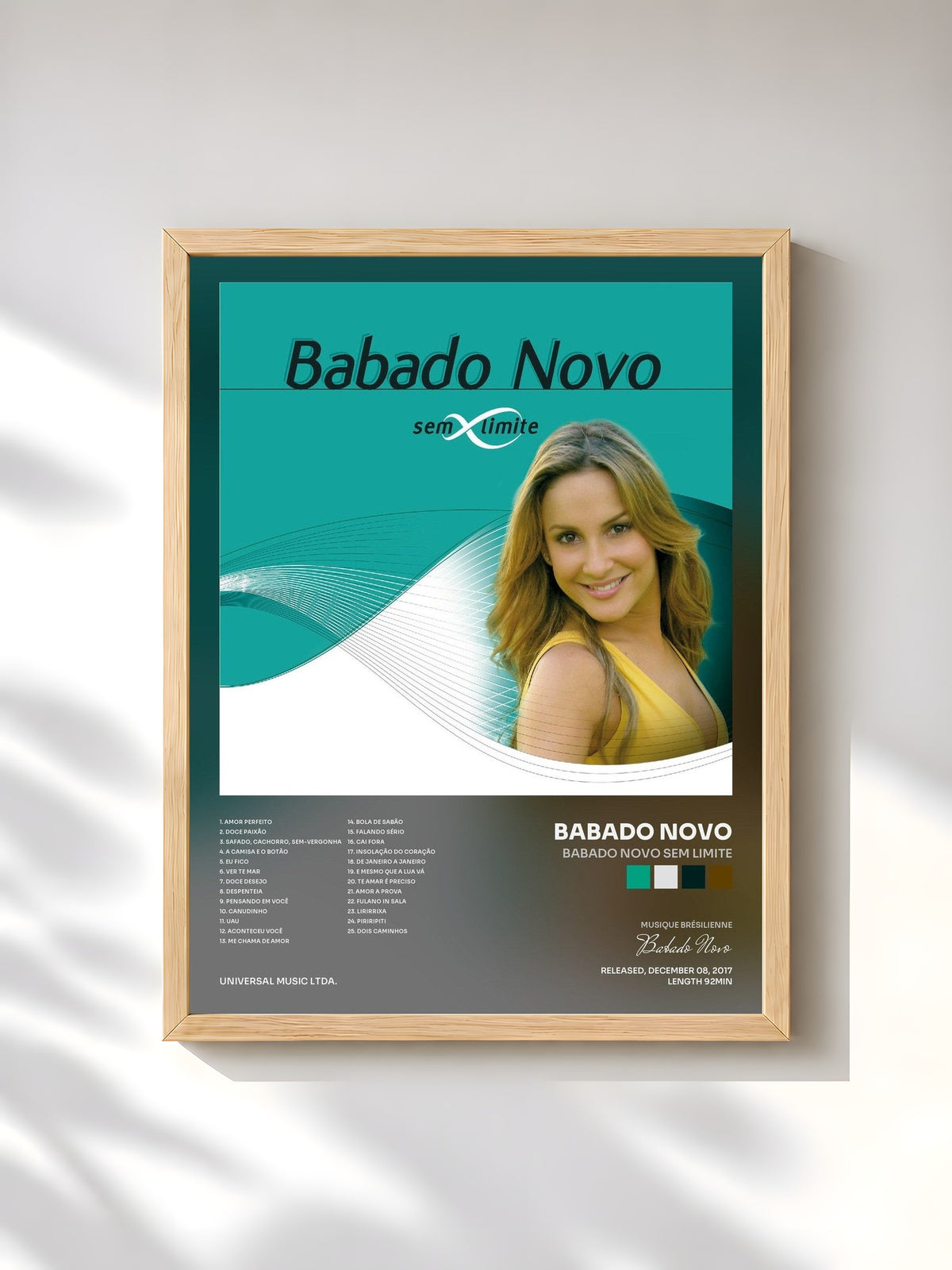 #bois Tableau de l'album Babado Novo Sem Limite de Babado Novo, cadre en bois brut, imprimé et encadré en France