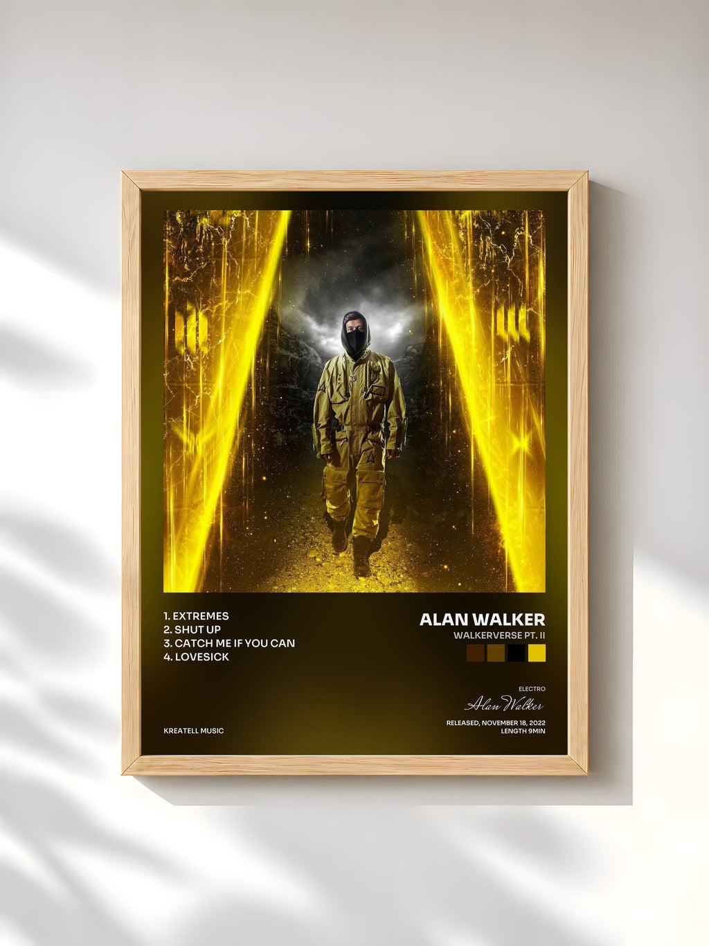 #bois Tableau de l'album Walkerverse Pt. II de Alan Walker, cadre en bois brut, imprimé et encadré en France