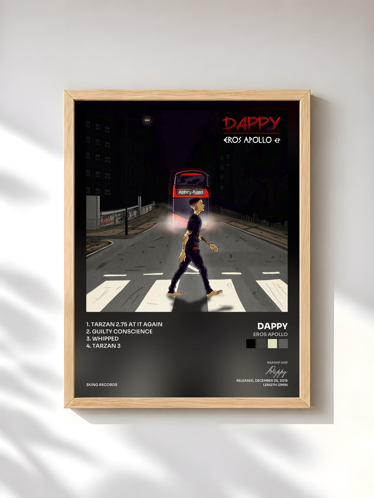 #bois Tableau de l'album Eros Apollo de Dappy, cadre en bois brut, imprimé et encadré en France