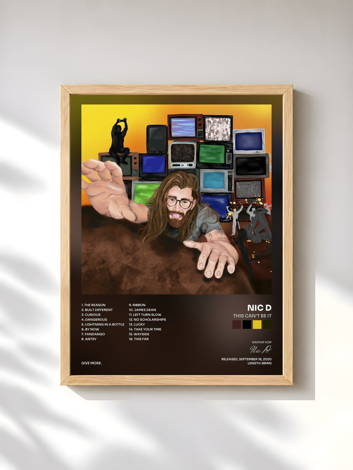#bois Tableau de l'album This Can't Be It de Nic D, cadre en bois brut, imprimé et encadré en France