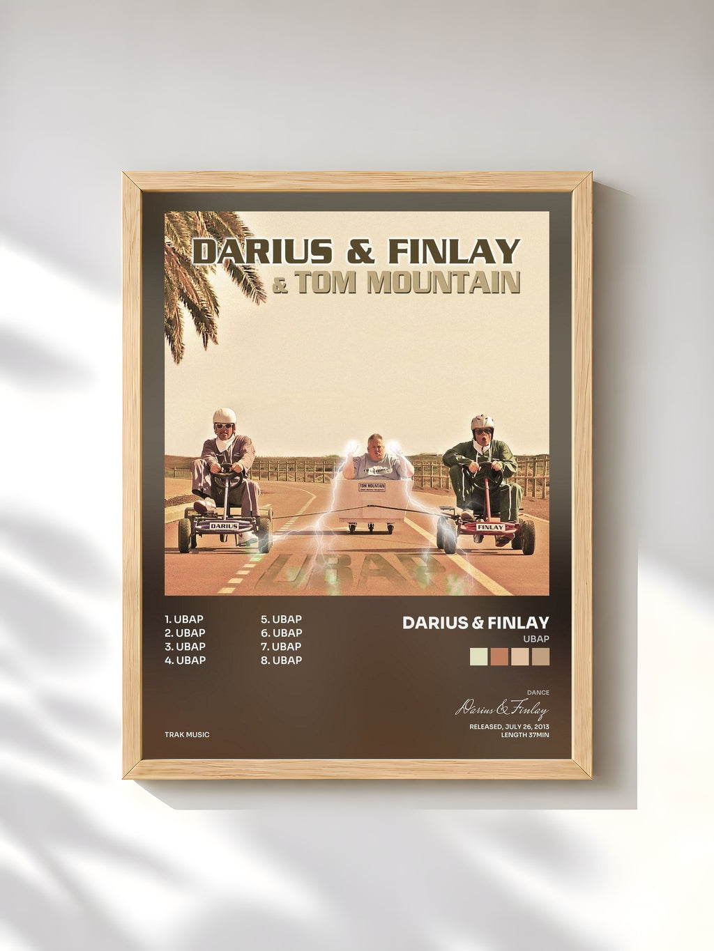 #bois Tableau de l'album Ubap de Darius & Finlay, cadre en bois brut, imprimé et encadré en France