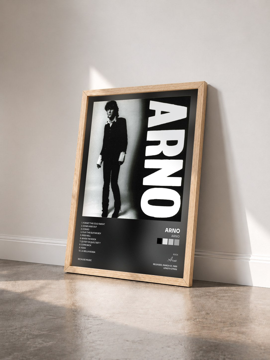 #bois Tableau de l'album Arno de Arno vu de trois quarts, cadre en bois brut