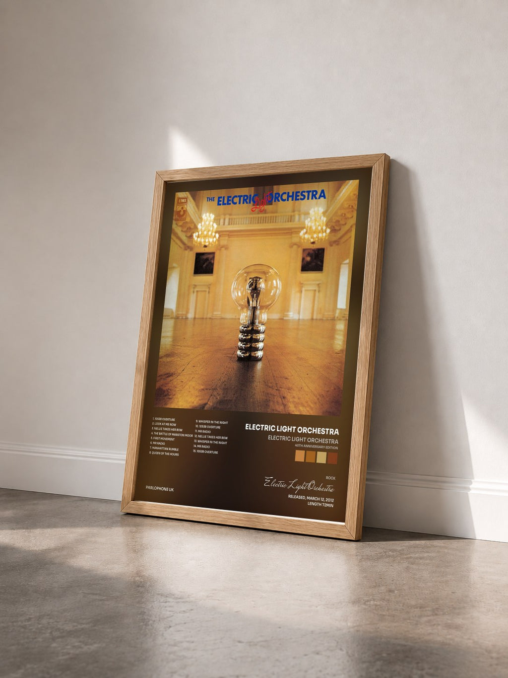 #bois Tableau de l'album Electric Light Orchestra (40th Anniversary Edition) de Electric Light Orchestra vu de trois quarts, cadre en bois brut