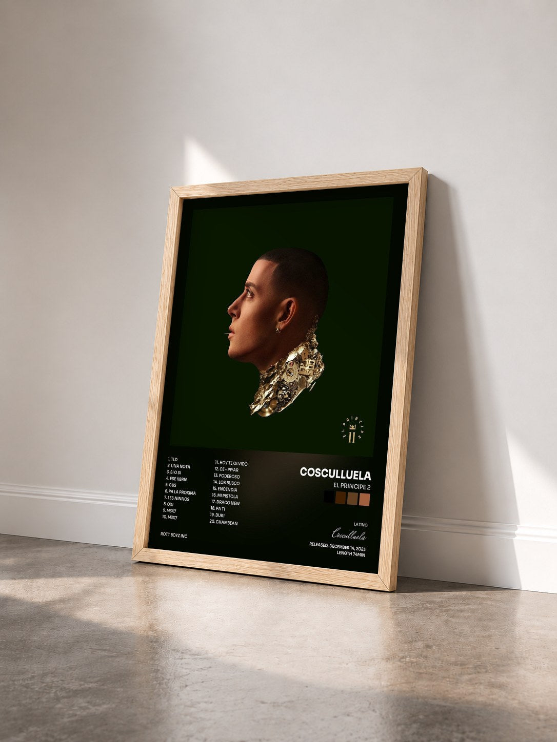 #bois Tableau de l'album El Principe 2 de Cosculluela vu de trois quarts, cadre en bois brut
