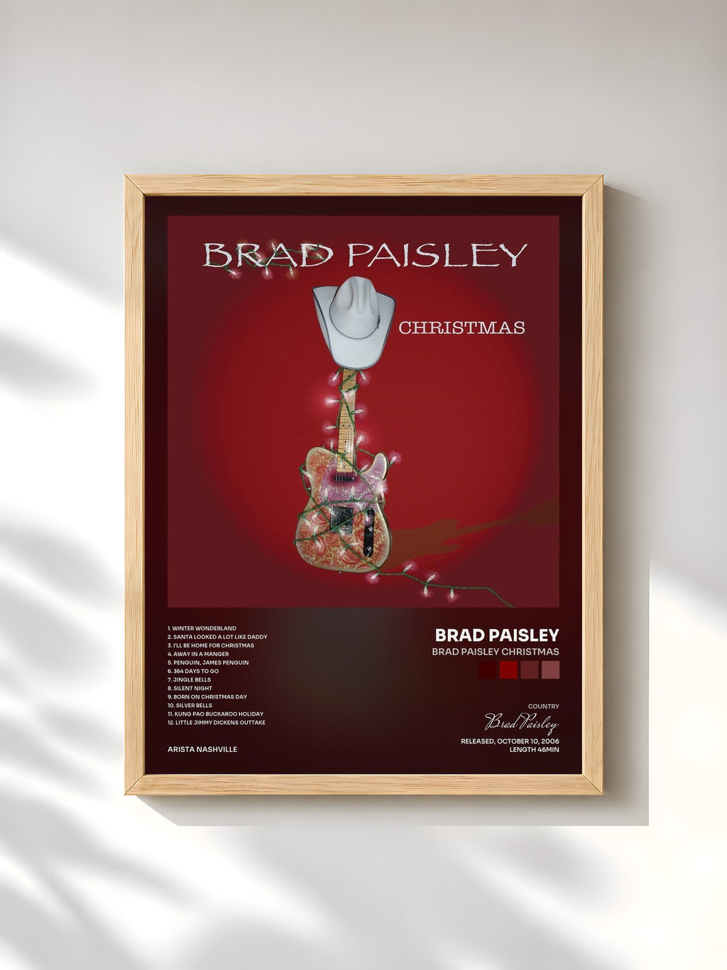 #bois Tableau de l'album Brad Paisley Christmas de Brad Paisley, cadre en bois brut, imprimé et encadré en France