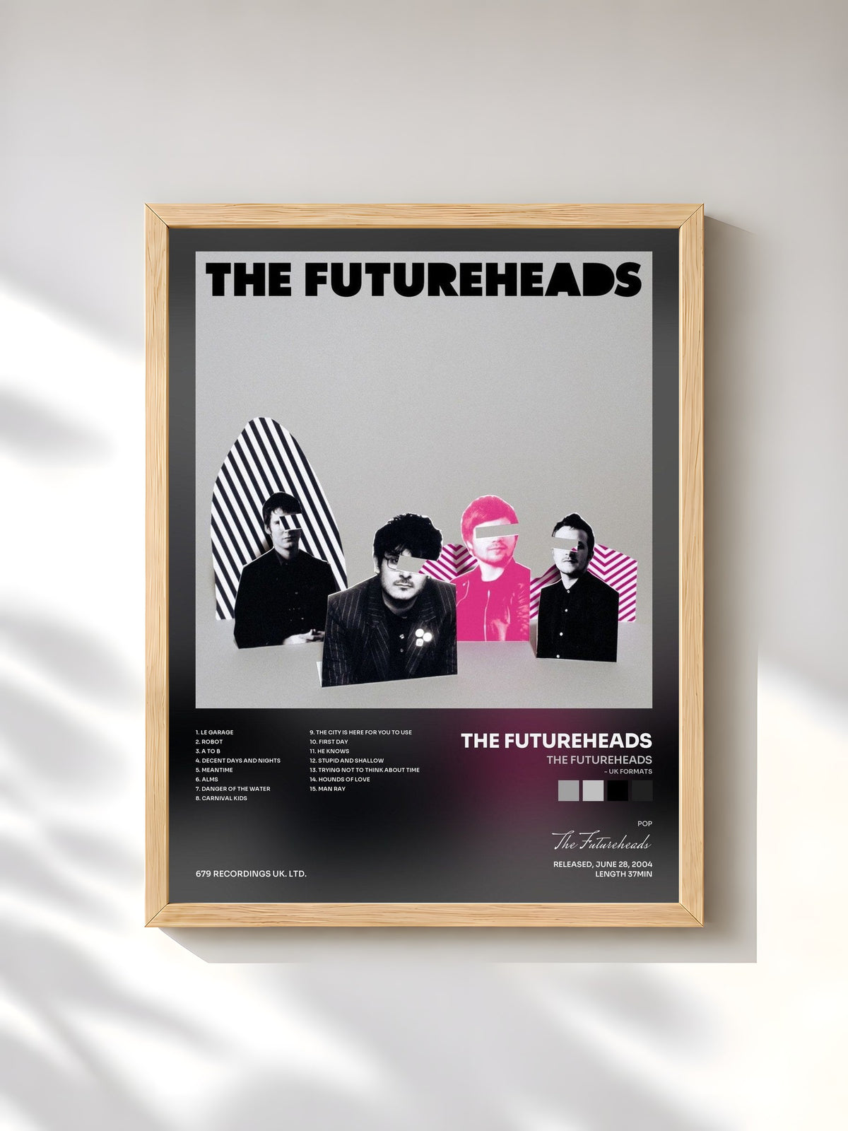 #bois Tableau de l'album The Futureheads (- UK Formats) de The Futureheads, cadre en bois brut, imprimé et encadré en France