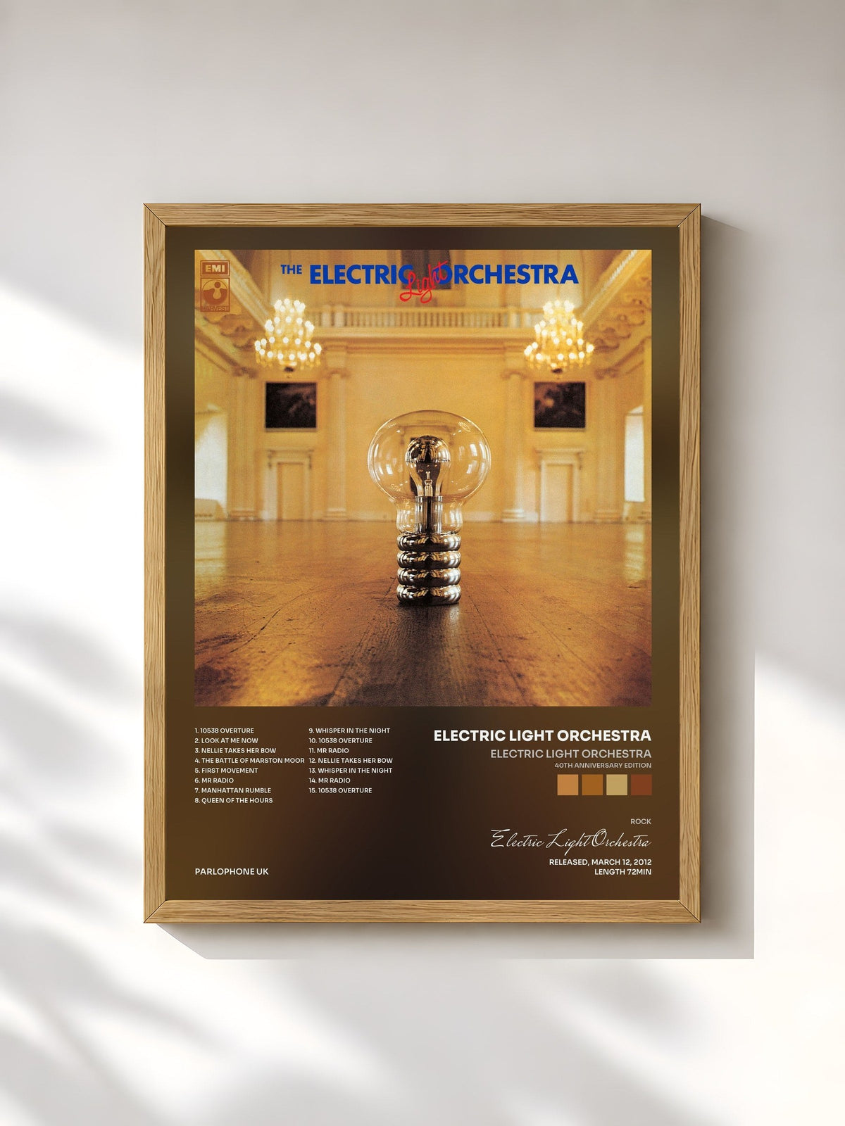 #bois Tableau de l'album Electric Light Orchestra (40th Anniversary Edition) de Electric Light Orchestra, cadre en bois brut, imprimé et encadré en France