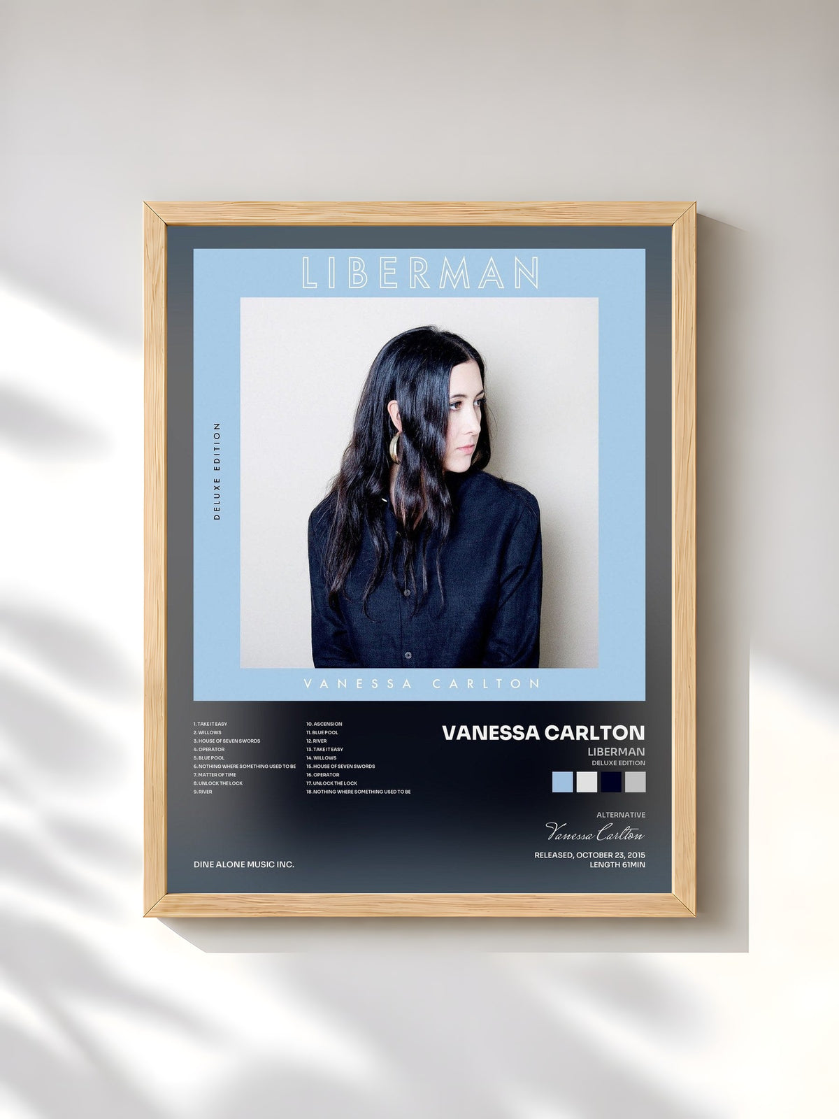 #bois Tableau de l'album Liberman (Deluxe Edition) de Vanessa Carlton, cadre en bois brut, imprimé et encadré en France