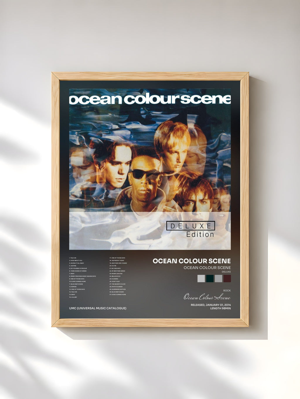 #bois Tableau de l'album Ocean Colour Scene (Deluxe) de Ocean Colour Scene, cadre en bois brut, imprimé et encadré en France