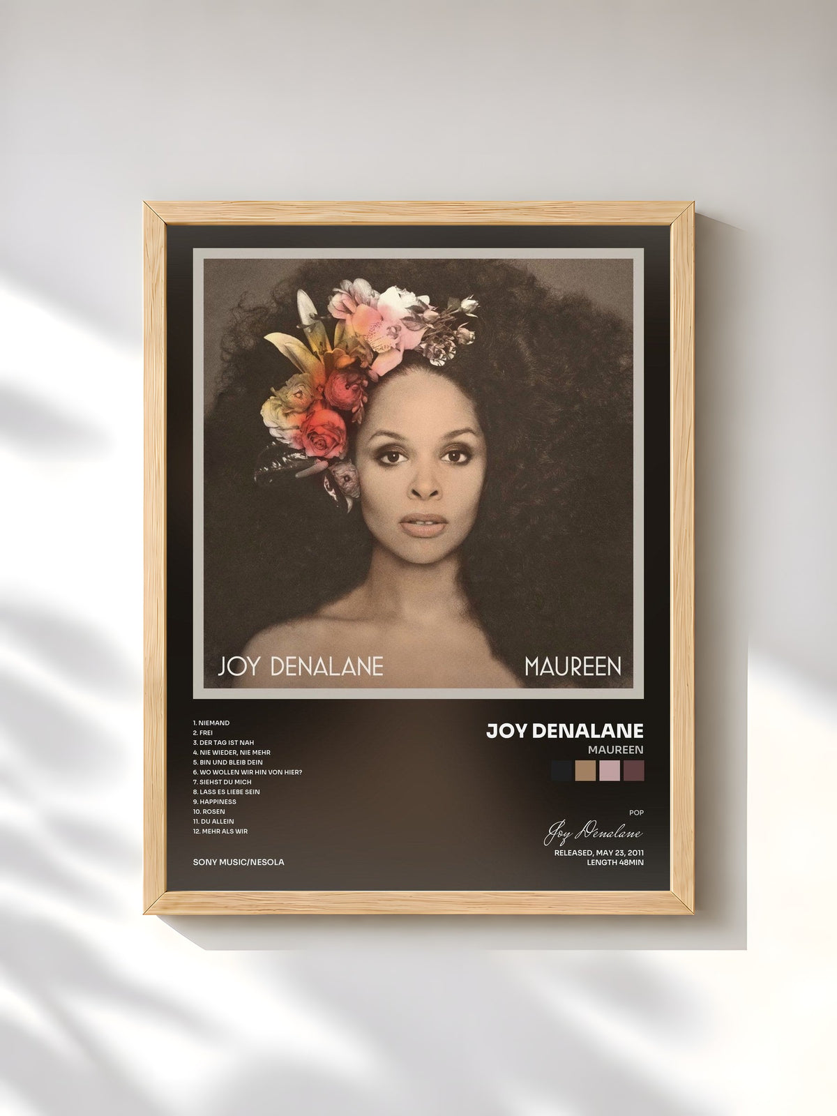 #bois Tableau de l'album Maureen de Joy Denalane, cadre en bois brut, imprimé et encadré en France