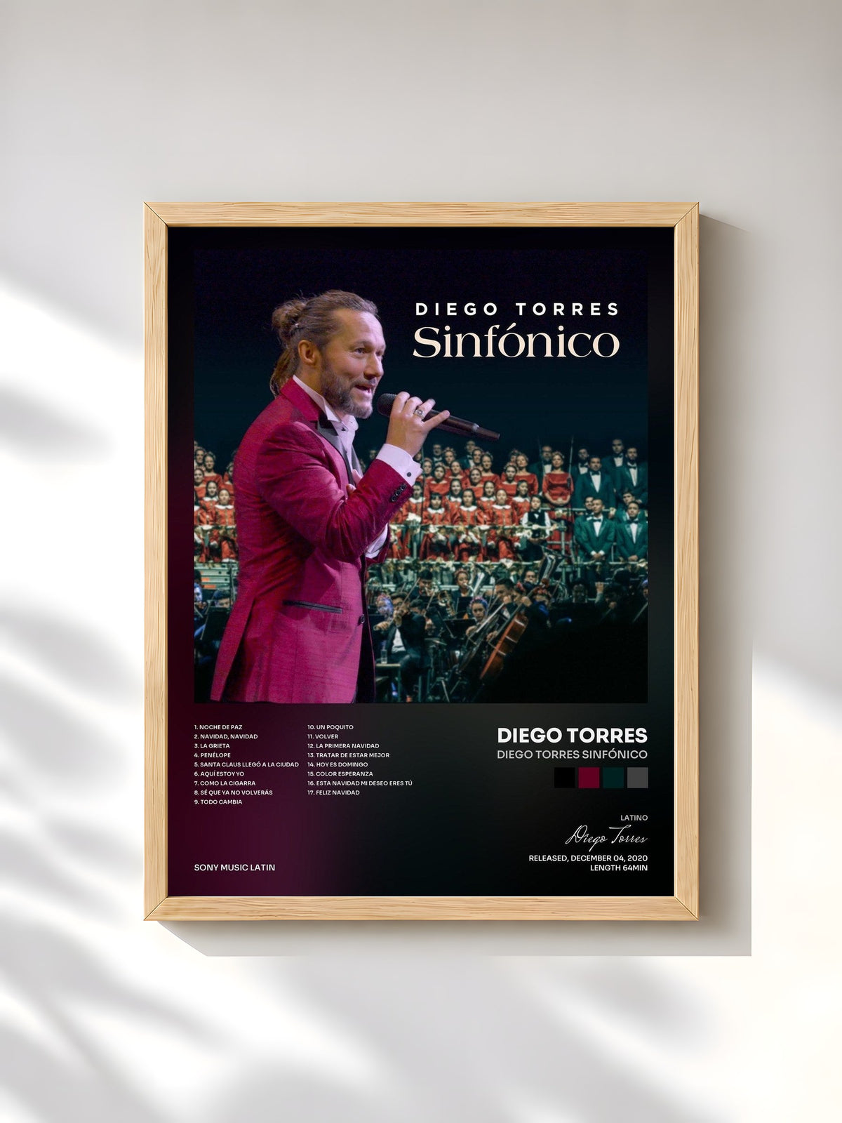 #bois Tableau de l'album Diego Torres Sinfónico de Diego Torres, cadre en bois brut, imprimé et encadré en France