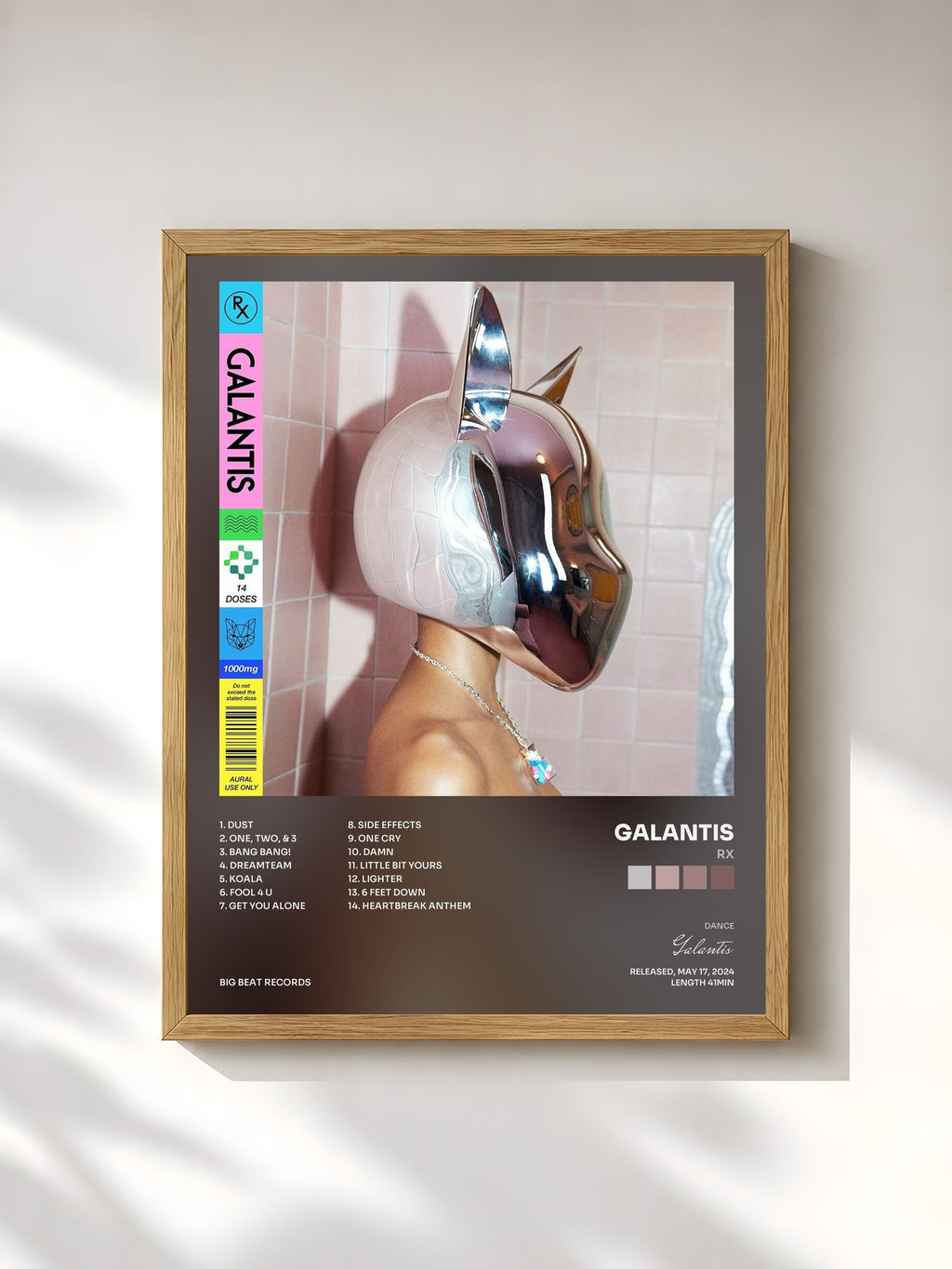 #bois Tableau de l'album Rx de Galantis, cadre en bois brut, imprimé et encadré en France