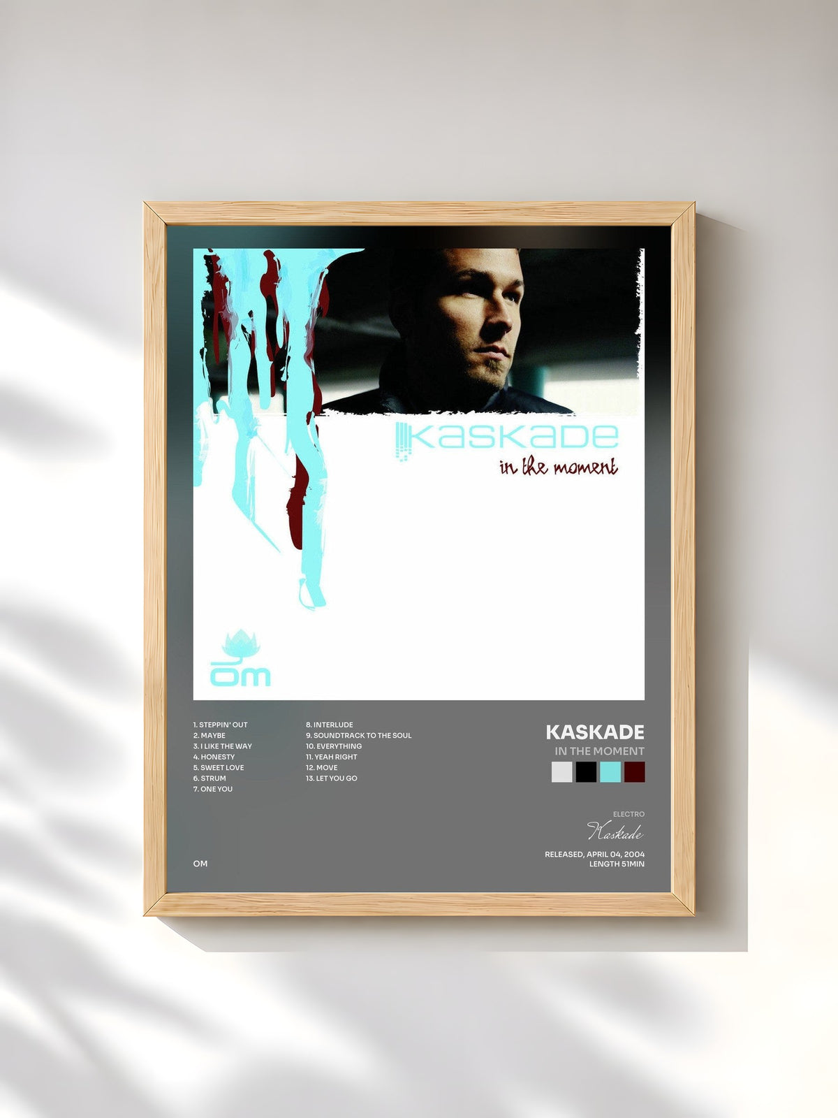 #bois Tableau de l'album In The Moment de Kaskade, cadre en bois brut, imprimé et encadré en France