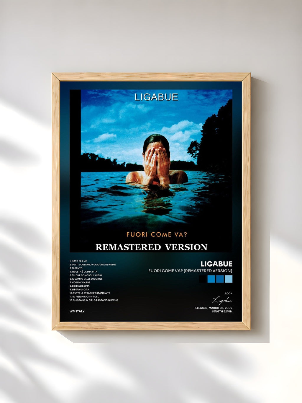 #bois Tableau de l'album Fuori come va? [Remastered Version] de Ligabue, cadre en bois brut, imprimé et encadré en France