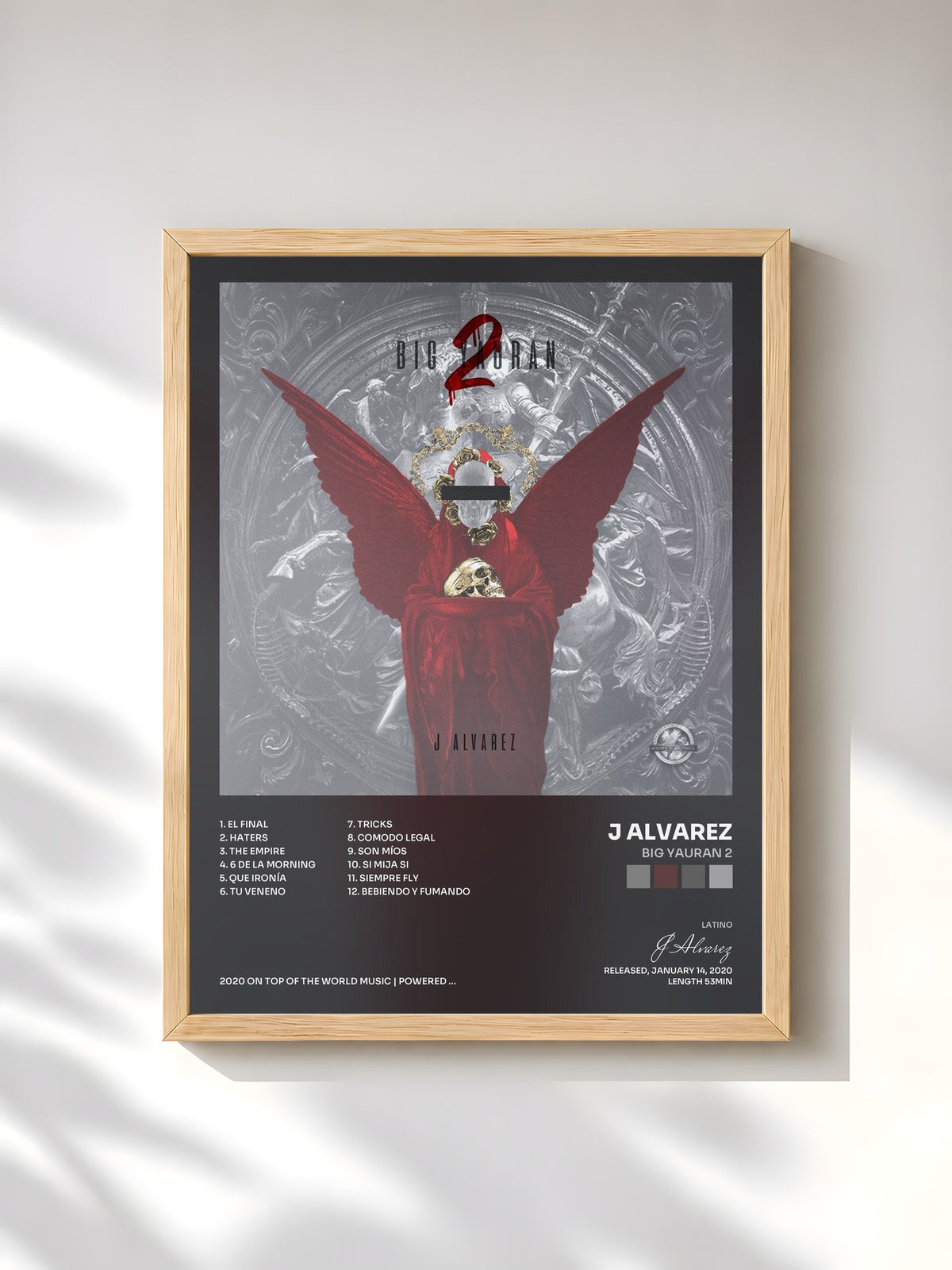 #bois Tableau de l'album Big Yauran 2 de J Alvarez, cadre en bois brut, imprimé et encadré en France
