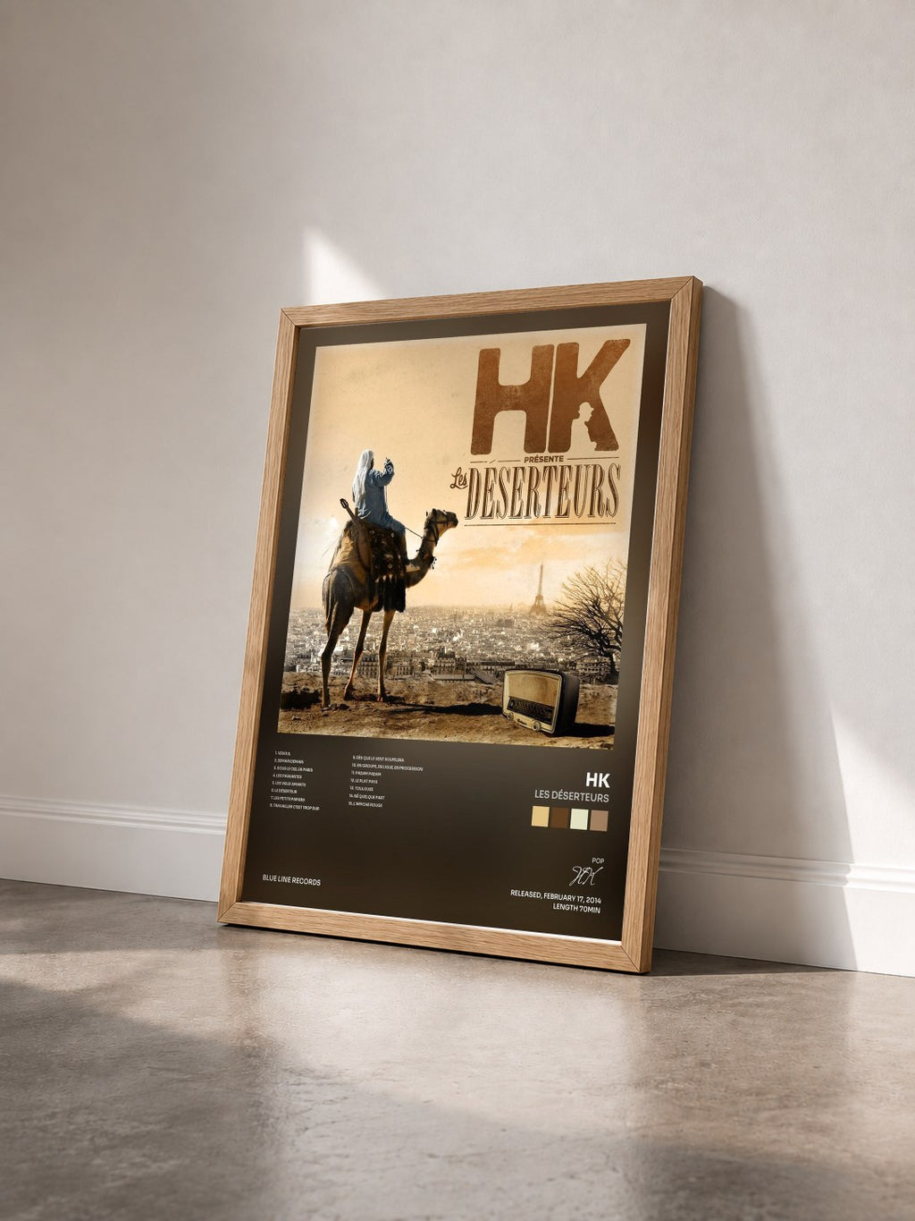 #bois Tableau de l'album Les déserteurs de HK vu de trois quarts, cadre en bois brut