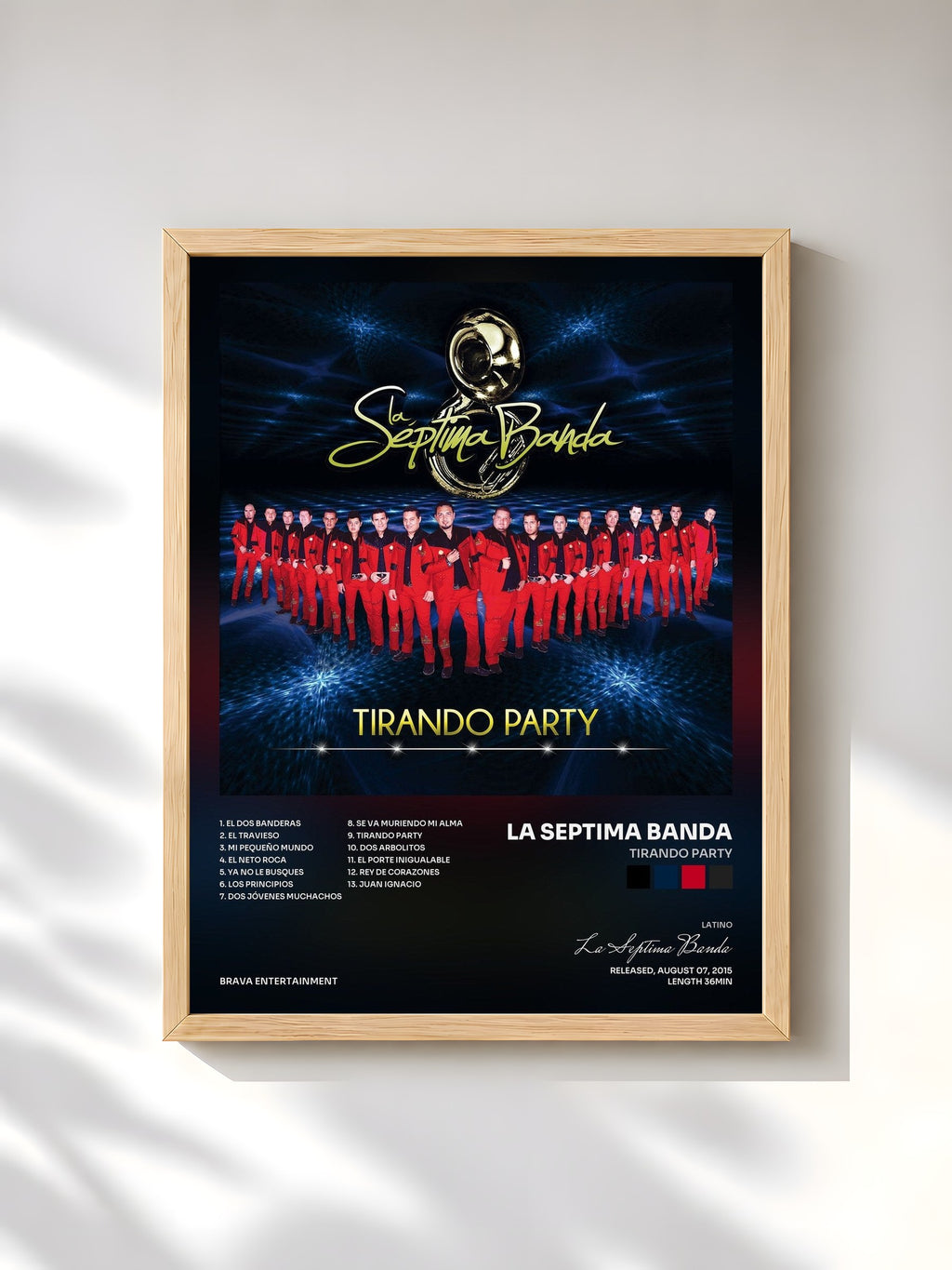 #bois Tableau de l'album Tirando Party de La Septima Banda, cadre en bois brut, imprimé et encadré en France