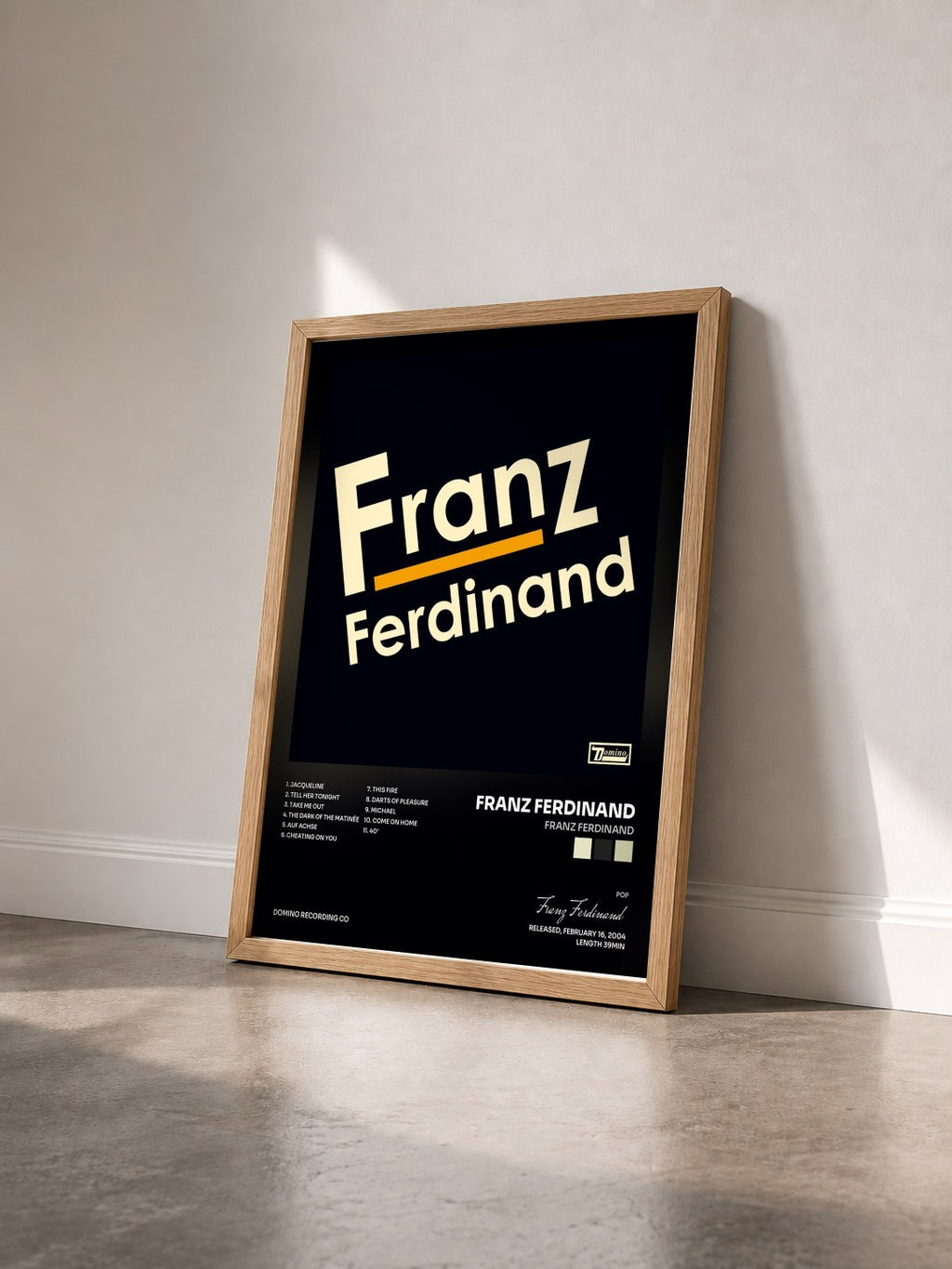 #bois Tableau de l'album Franz Ferdinand de Franz Ferdinand vu de trois quarts, cadre en bois brut