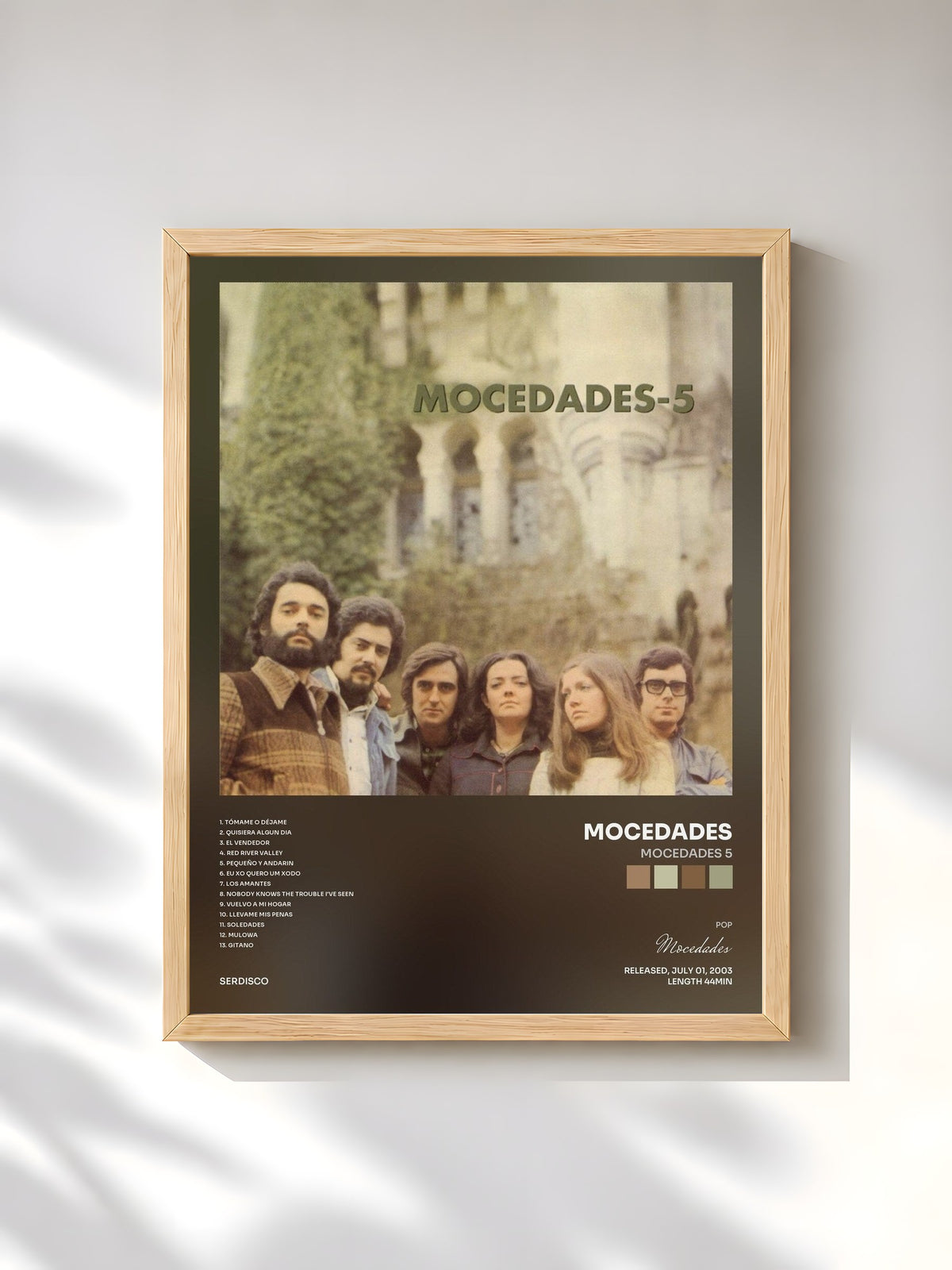 #bois Tableau de l'album Mocedades 5 de Mocedades, cadre en bois brut, imprimé et encadré en France
