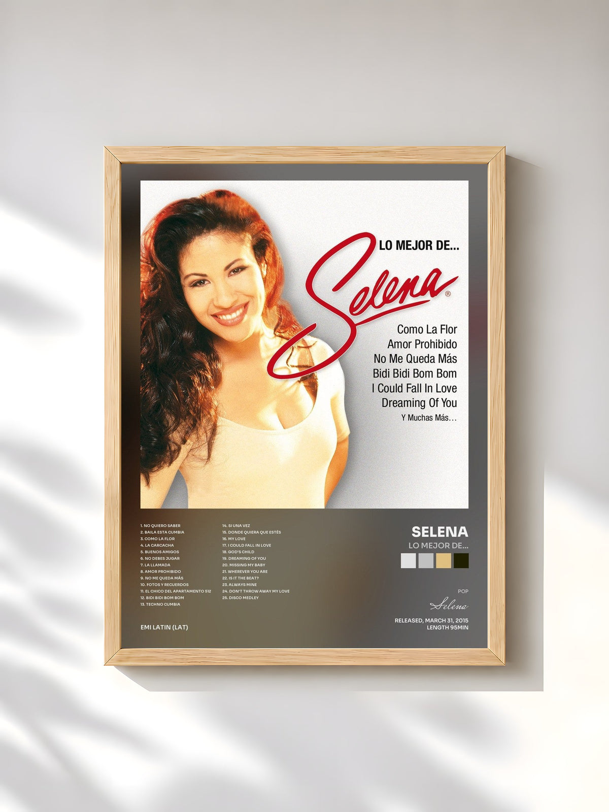 #bois Tableau de l'album Lo Mejor De… de Selena, cadre en bois brut, imprimé et encadré en France