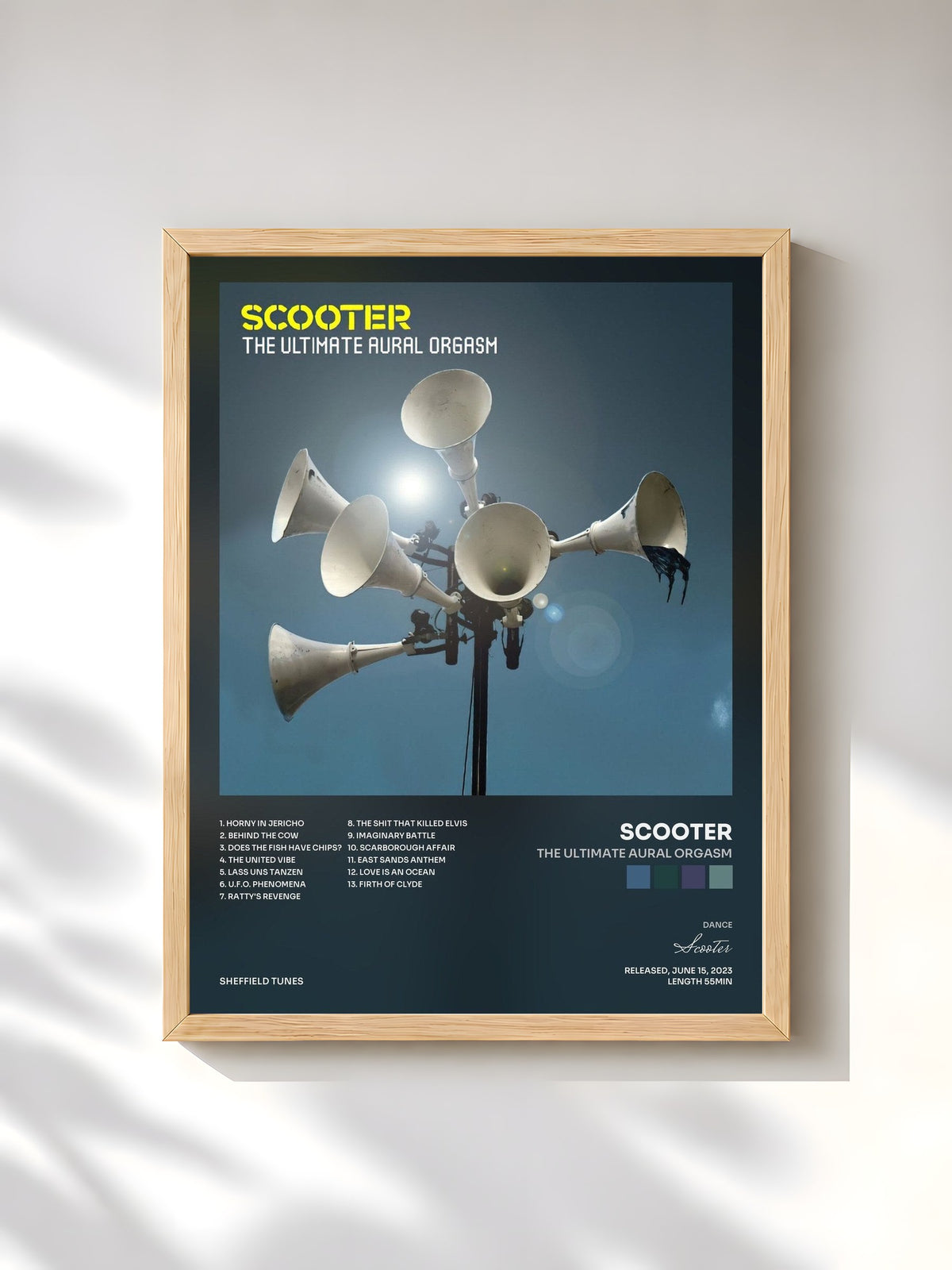 #bois Tableau de l'album The Ultimate Aural Orgasm de Scooter, cadre en bois brut, imprimé et encadré en France