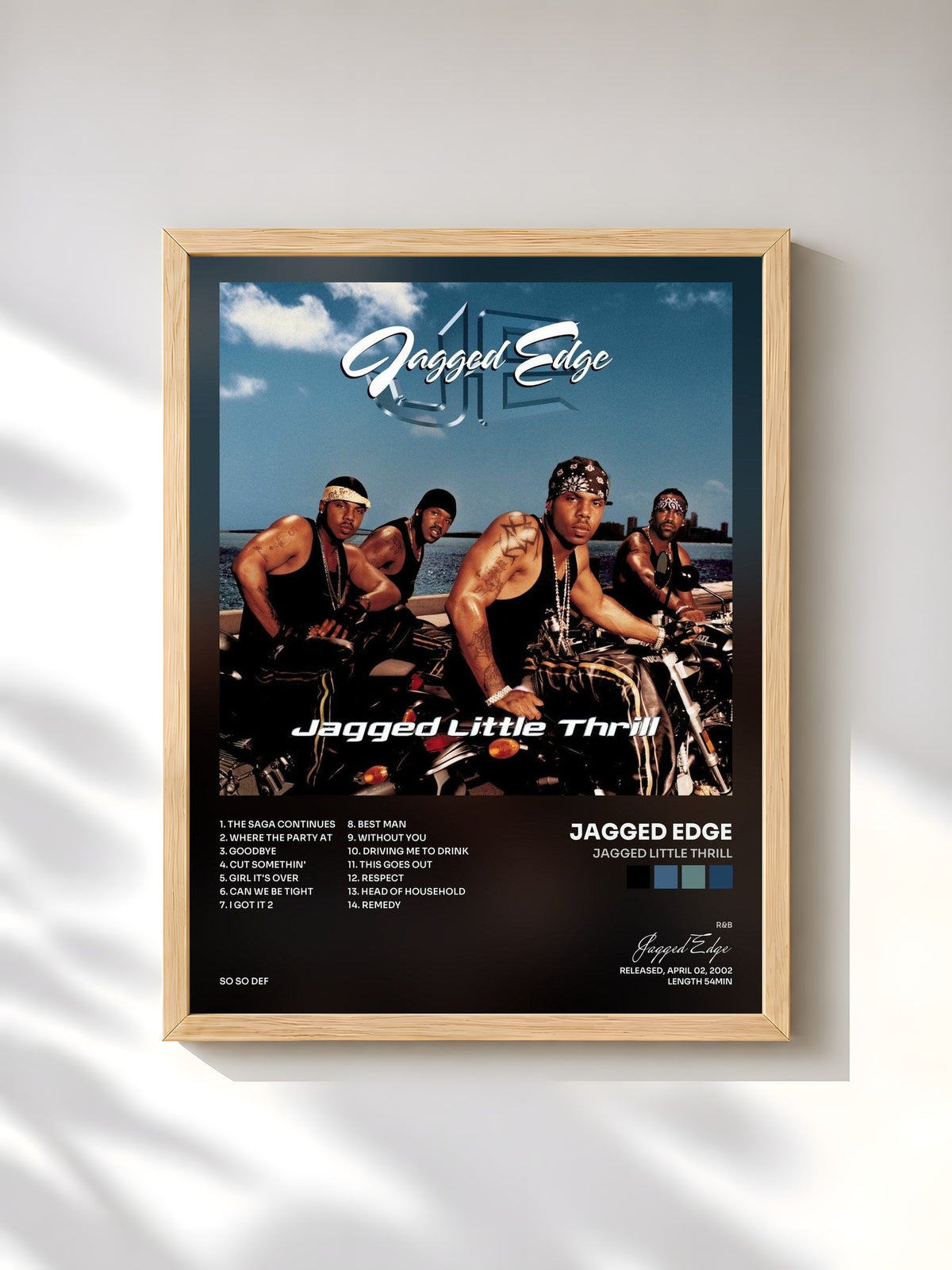 #bois Tableau de l'album Jagged Little Thrill de Jagged Edge, cadre en bois brut, imprimé et encadré en France