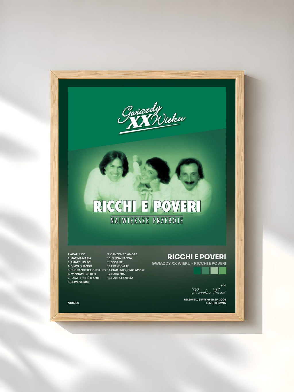 #bois Tableau de l'album Gwiazdy xx Wieku - Ricchi E Poveri de Ricchi e Poveri, cadre en bois brut, imprimé et encadré en France