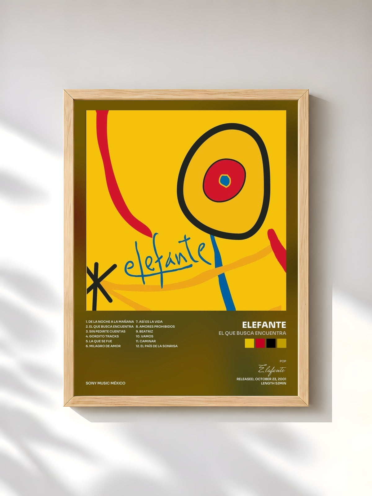 #bois Tableau de l'album El Que Busca Encuentra de Elefante, cadre en bois brut, imprimé et encadré en France