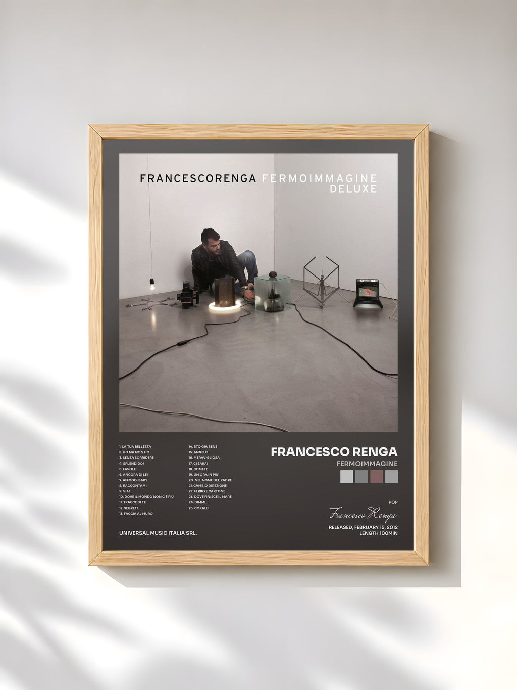#bois Tableau de l'album Fermoimmagine de Francesco Renga, cadre en bois brut, imprimé et encadré en France