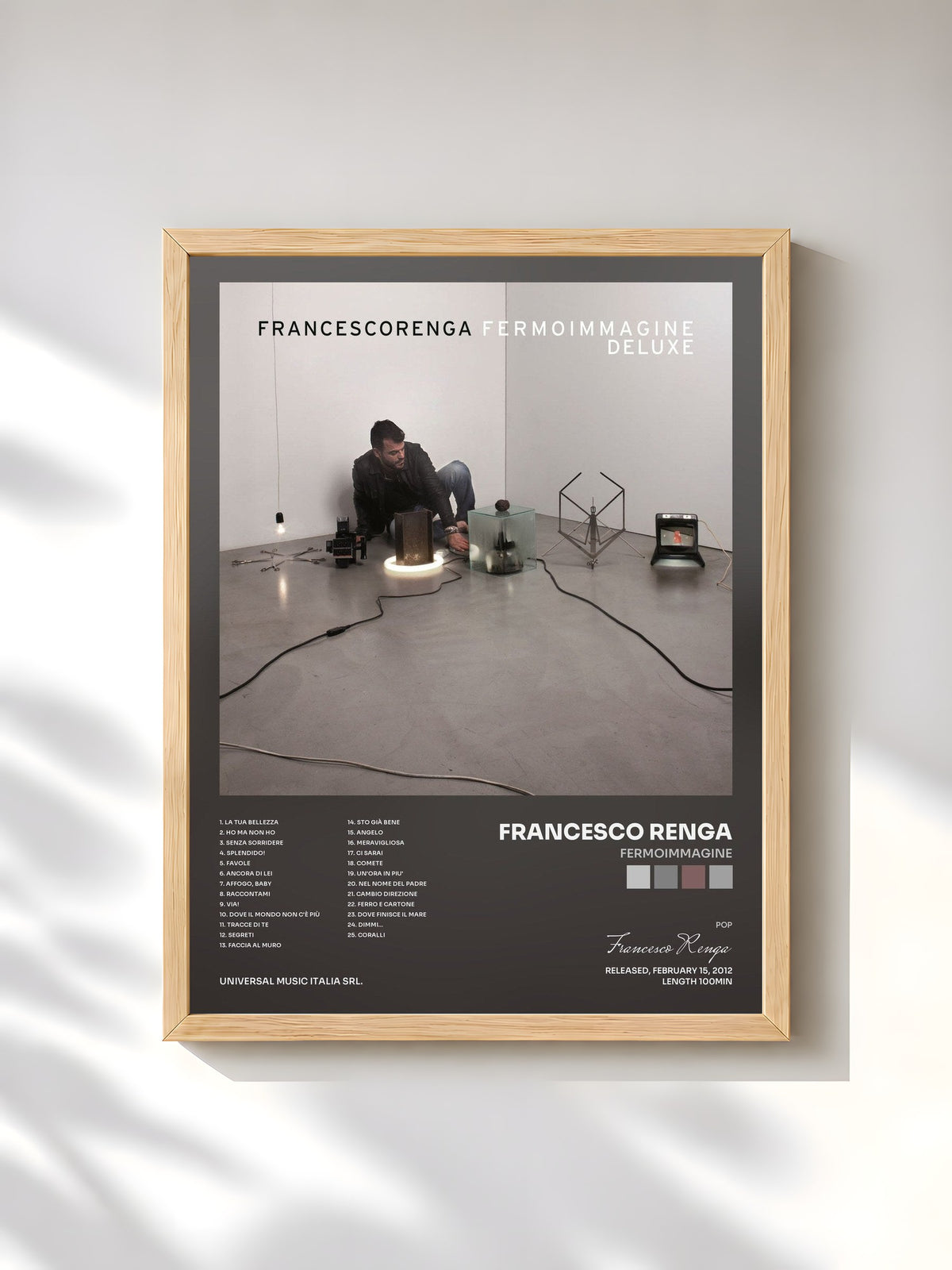#bois Tableau de l'album Fermoimmagine de Francesco Renga, cadre en bois brut, imprimé et encadré en France