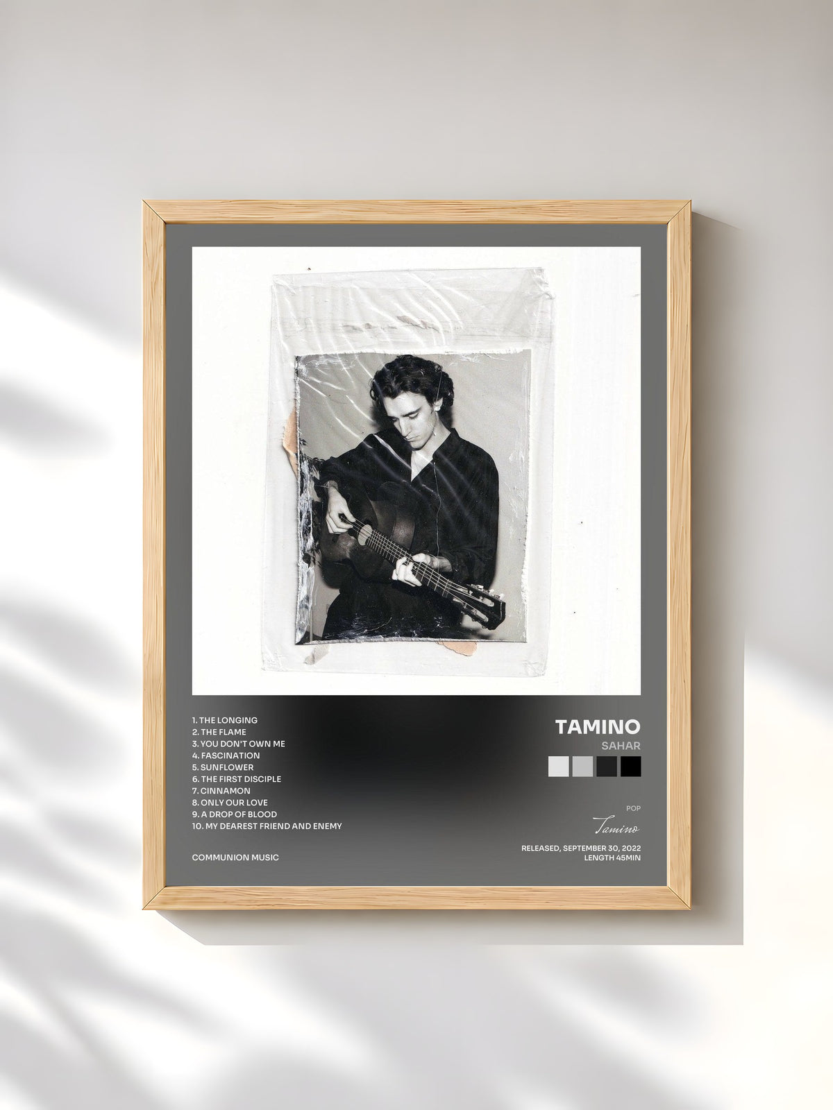 #bois Tableau de l'album Sahar de Tamino, cadre en bois brut, imprimé et encadré en France