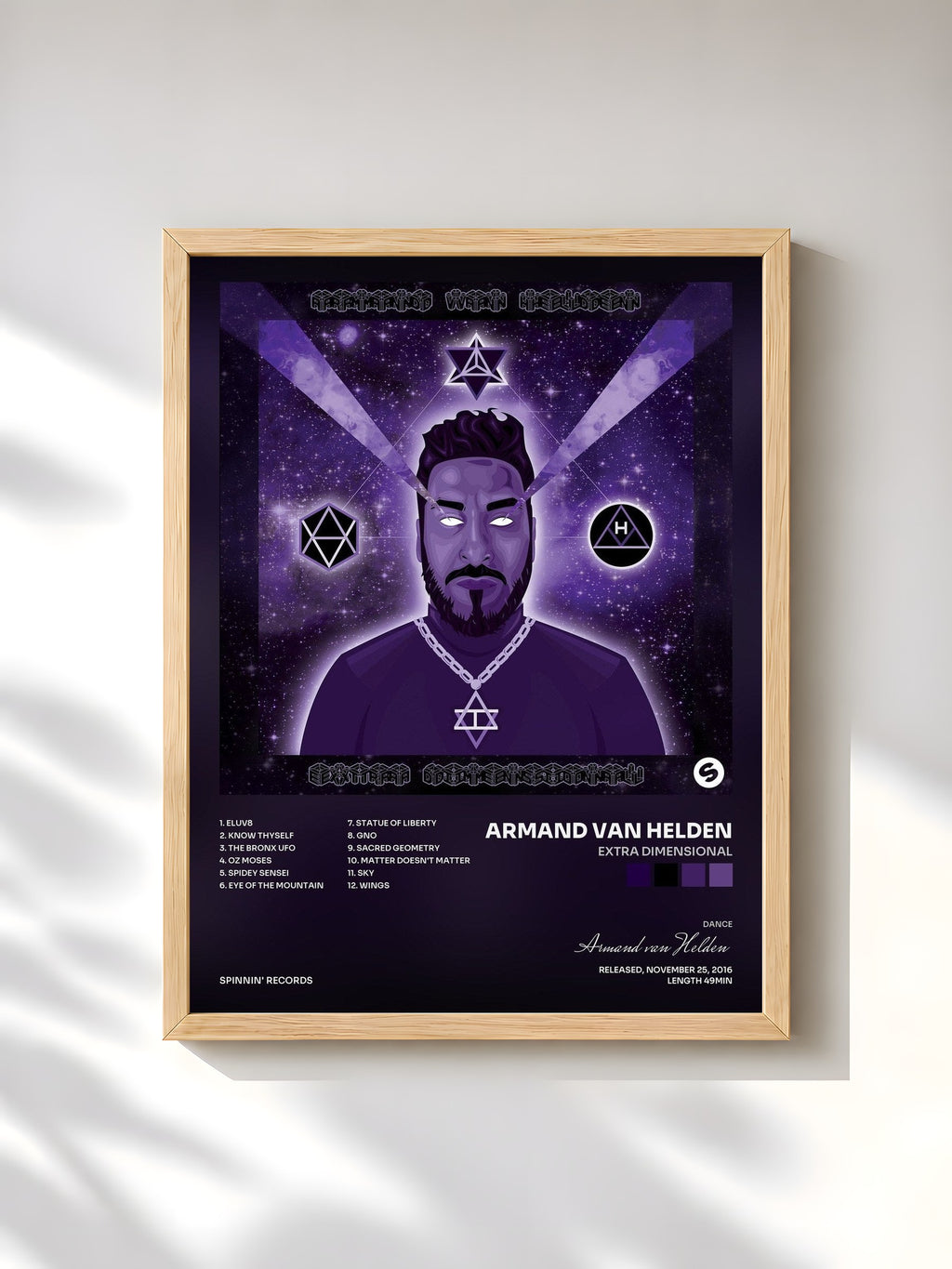 #bois Tableau de l'album Extra Dimensional de Armand van Helden, cadre en bois brut, imprimé et encadré en France
