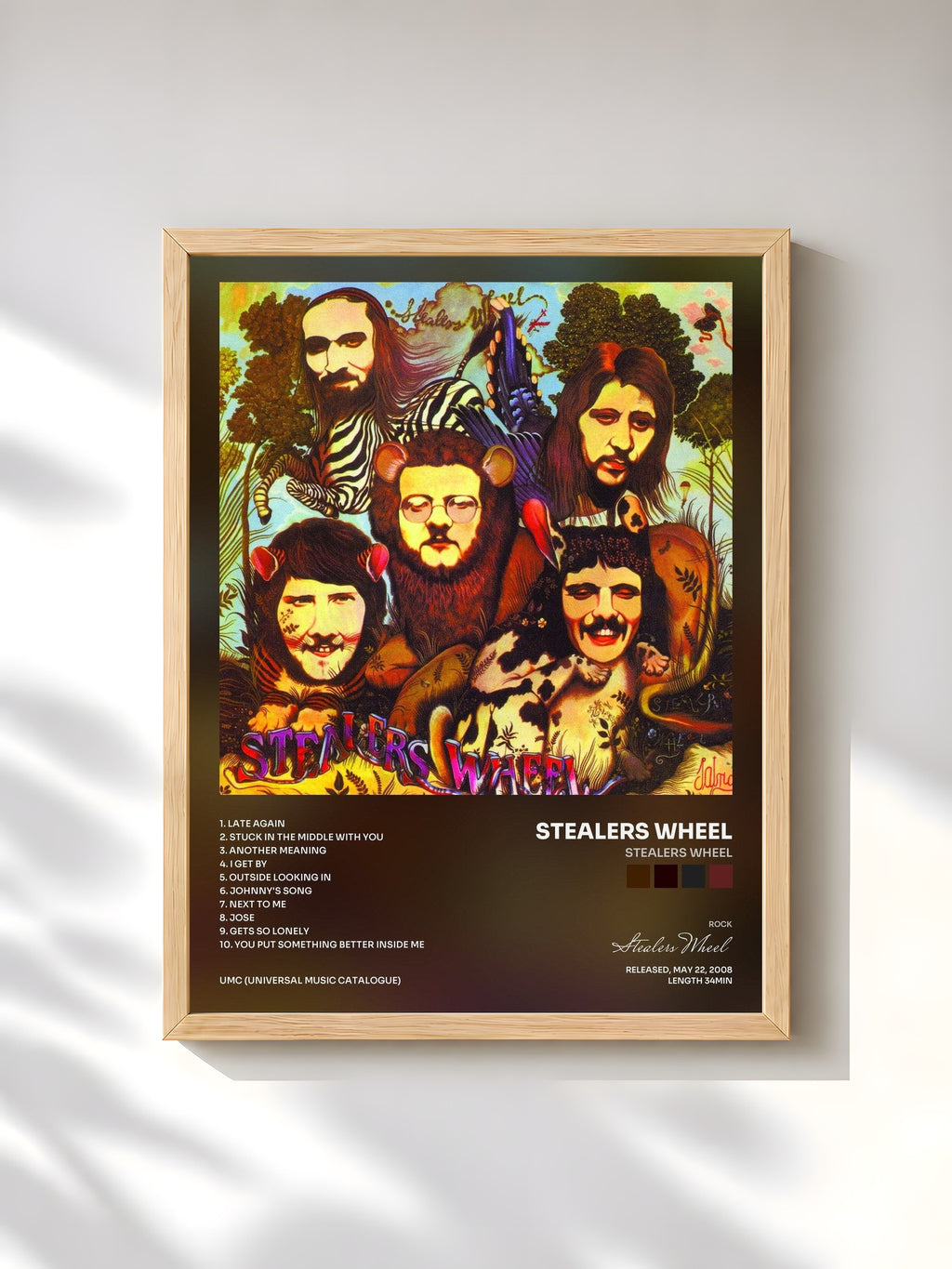 #bois Tableau de l'album Stealers Wheel de Stealers Wheel, cadre en bois brut, imprimé et encadré en France