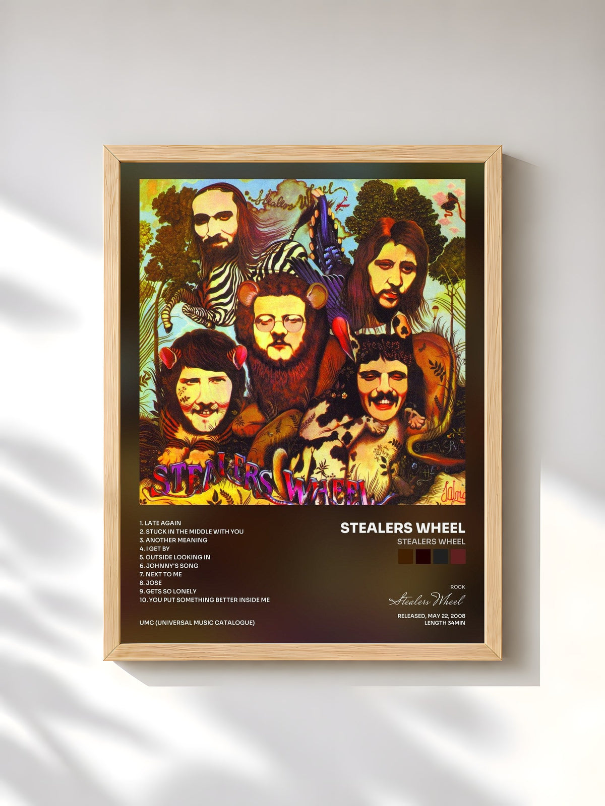 #bois Tableau de l'album Stealers Wheel de Stealers Wheel, cadre en bois brut, imprimé et encadré en France