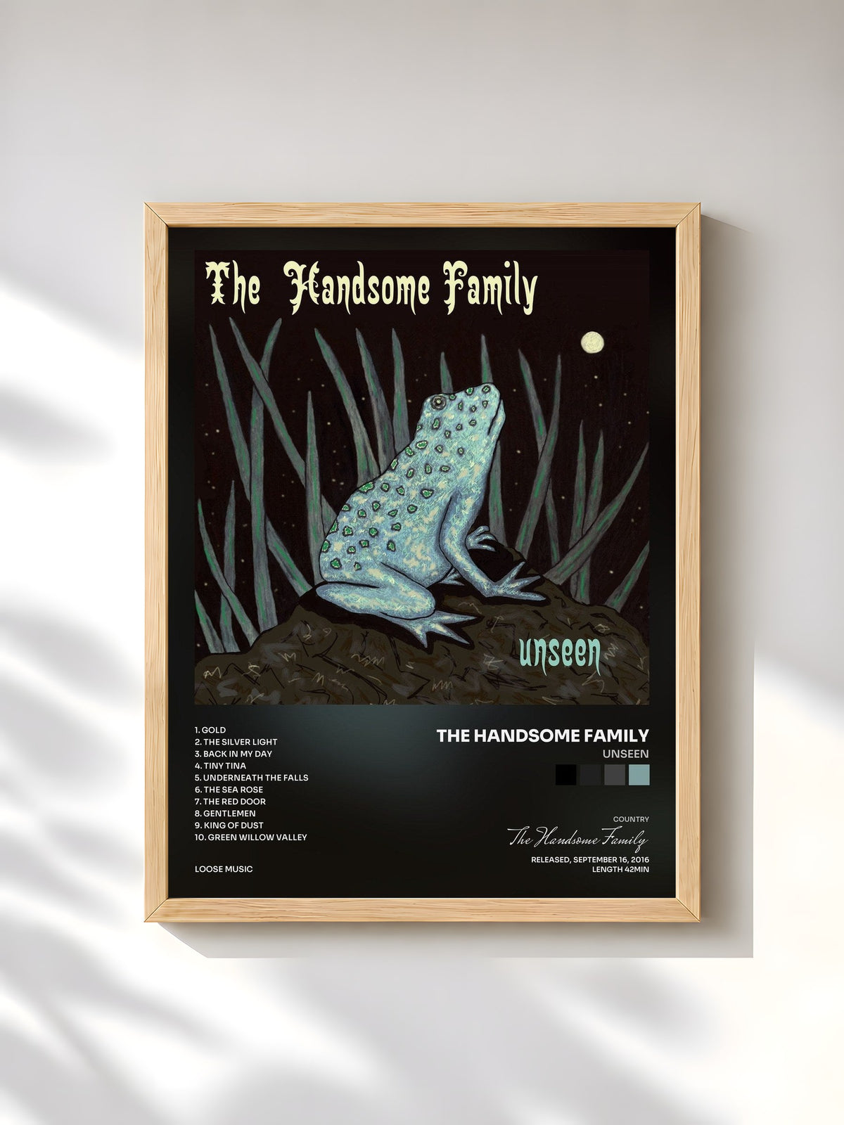 #bois Tableau de l'album Unseen de The Handsome Family, cadre en bois brut, imprimé et encadré en France