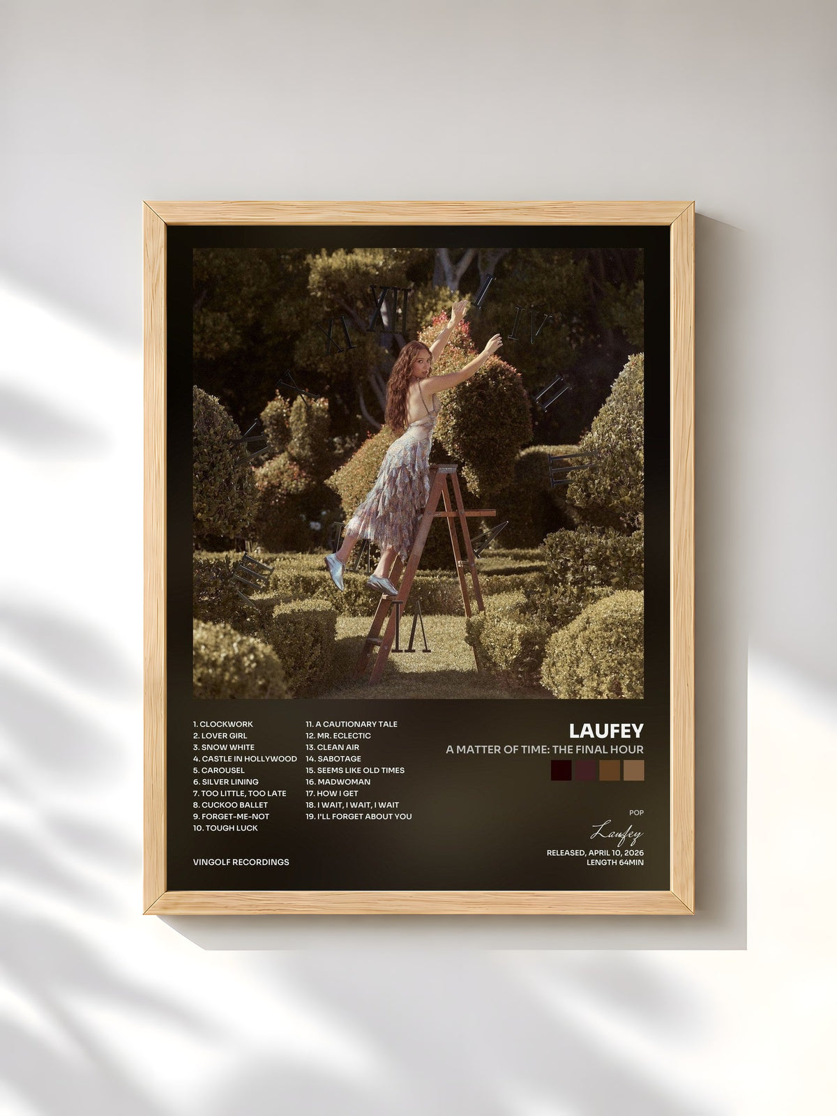 #bois Tableau de l'album A Matter of Time: The Final Hour de Laufey, cadre en bois brut, imprimé et encadré en France