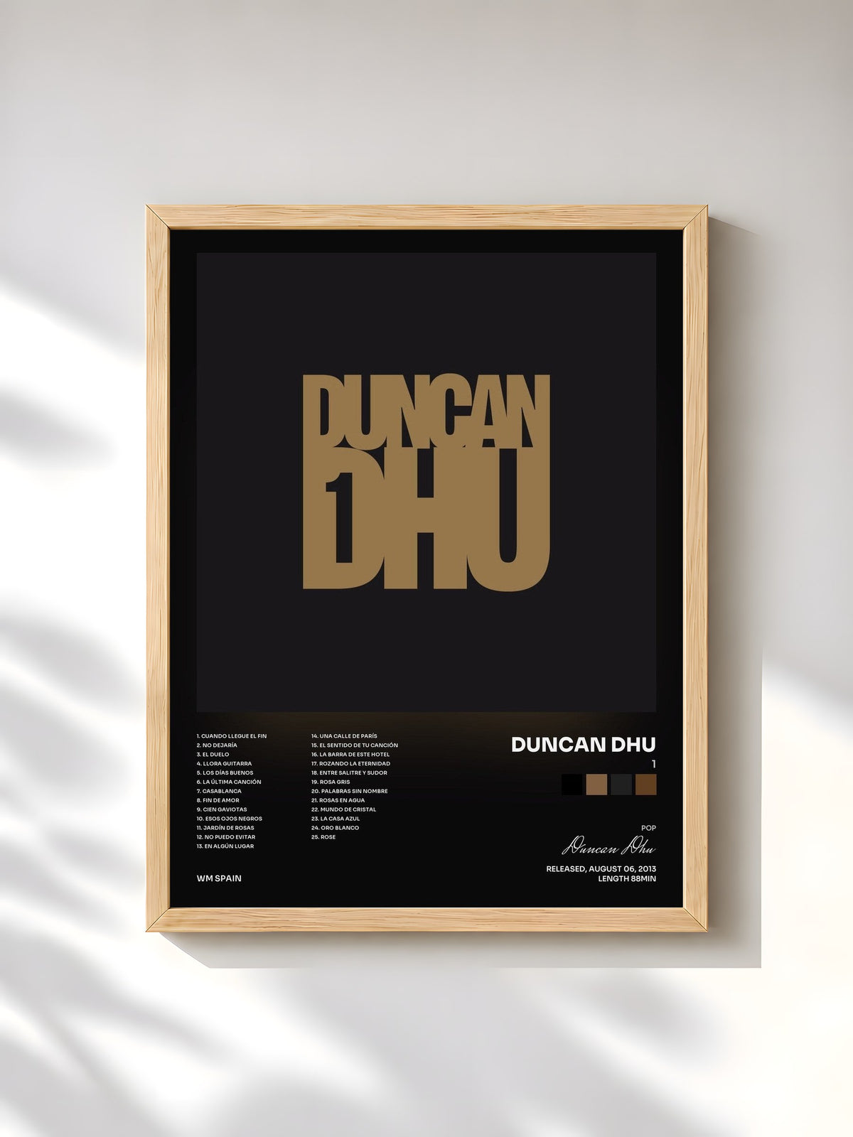 #bois Tableau de l'album 1 de Duncan Dhu, cadre en bois brut, imprimé et encadré en France