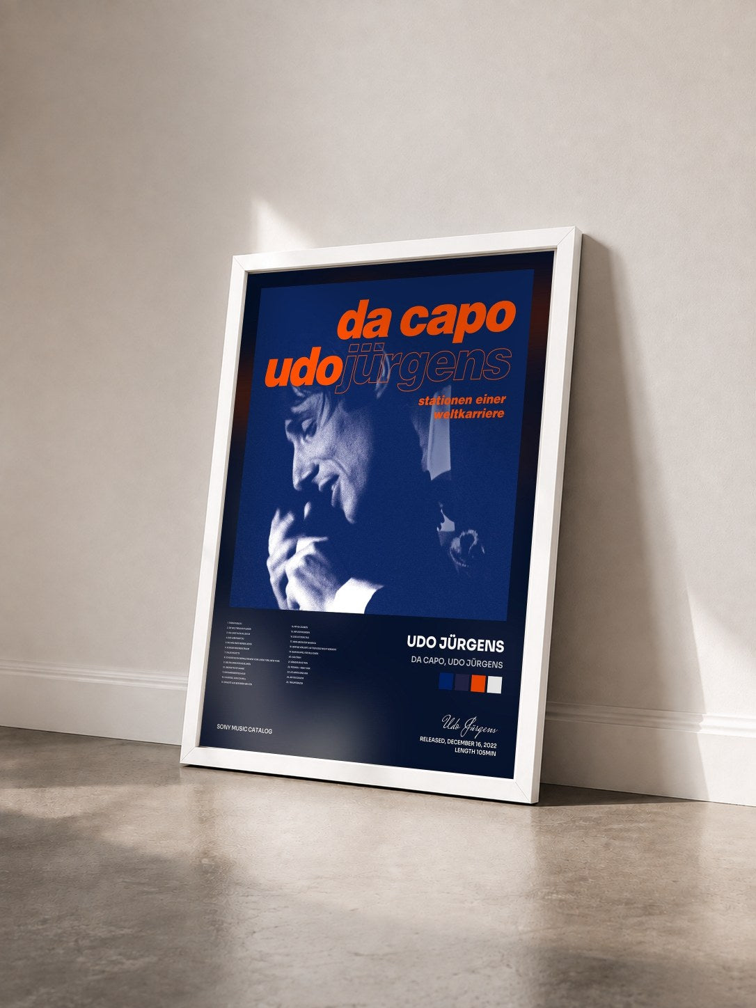 #blanc Tableau de l'album da capo, Udo Jürgens de Udo Jürgens vu de trois quarts, cadre blanc