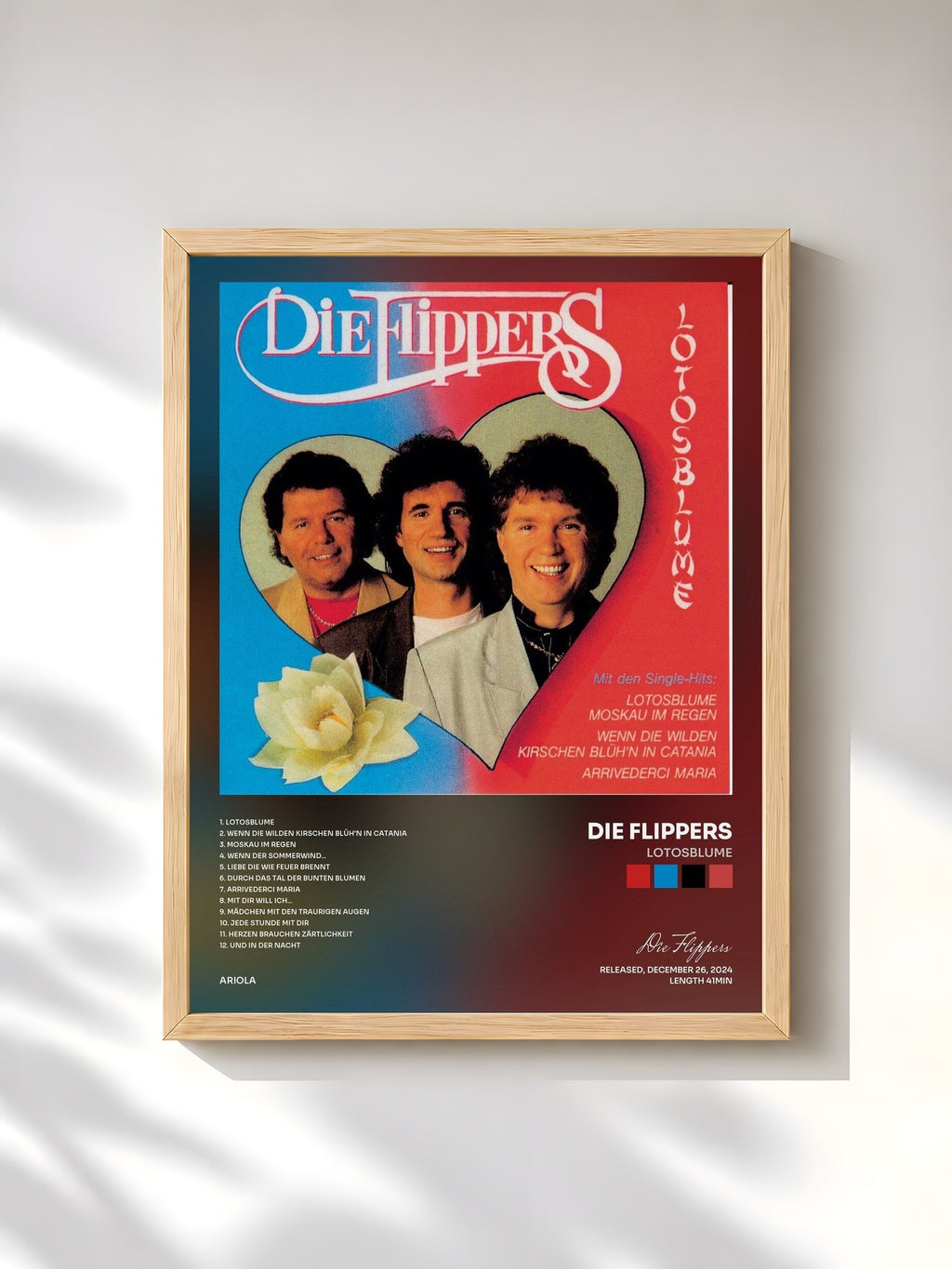 #bois Tableau de l'album Lotosblume de Die Flippers, cadre en bois brut, imprimé et encadré en France